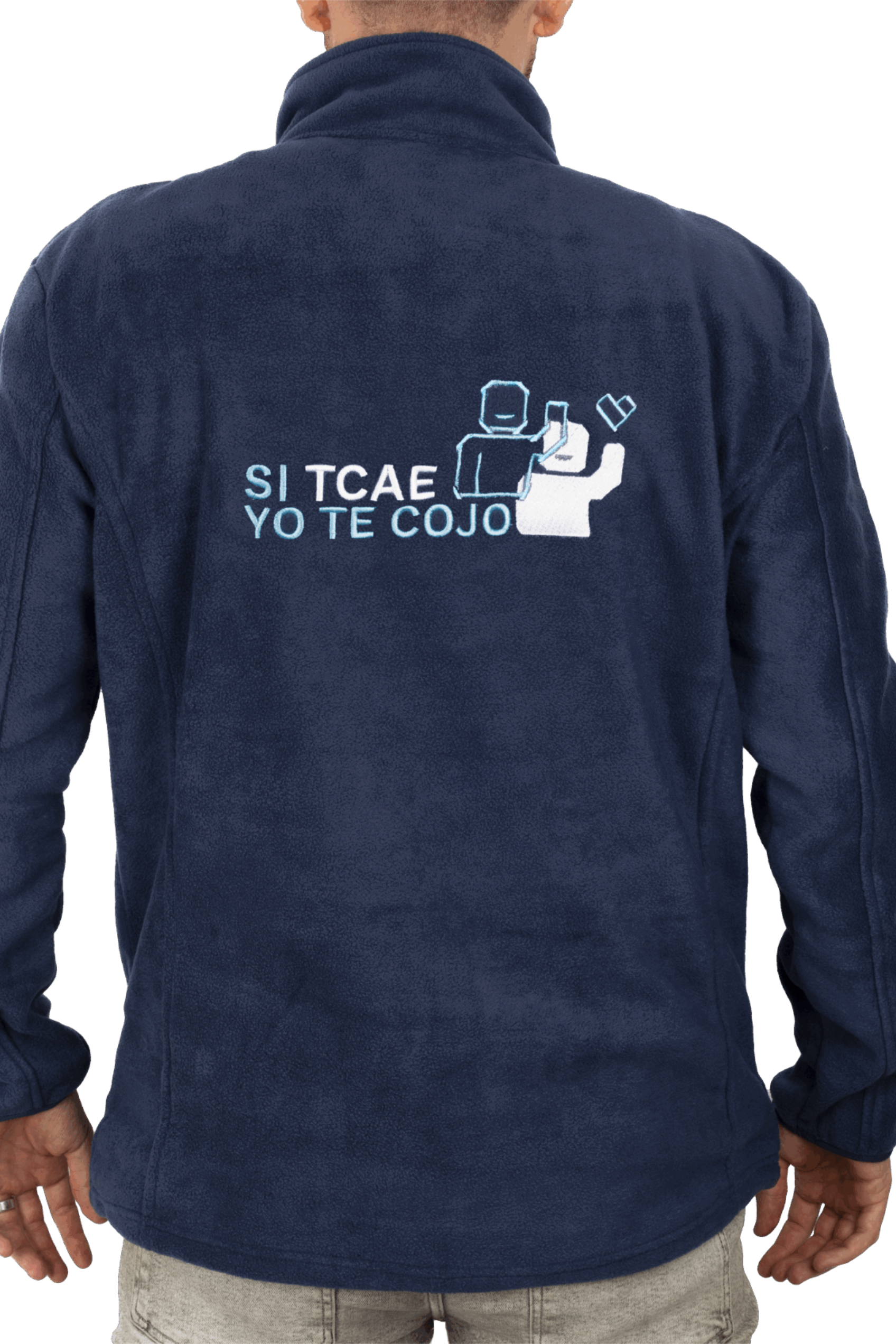 Chaqueta Polar Azul Marino hombre bordado - SalusPlay-zoom-1