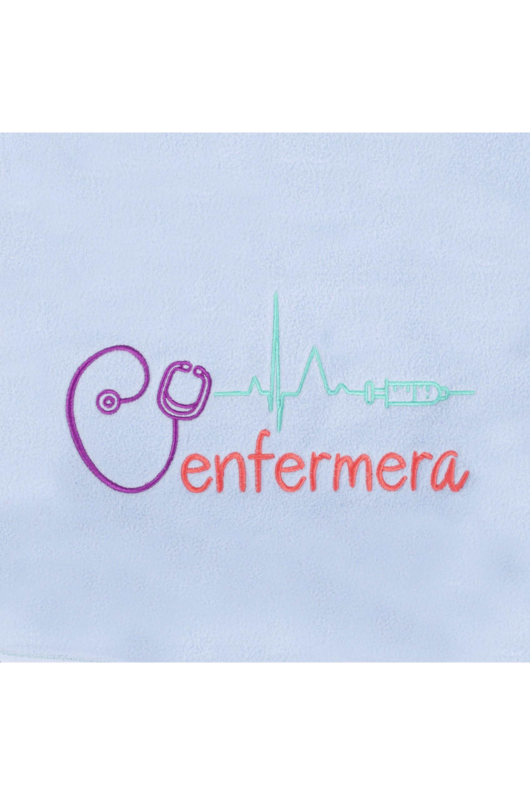 Women's Fleece Scrub Top with Personalized Embroidery - Sweet Blue-11