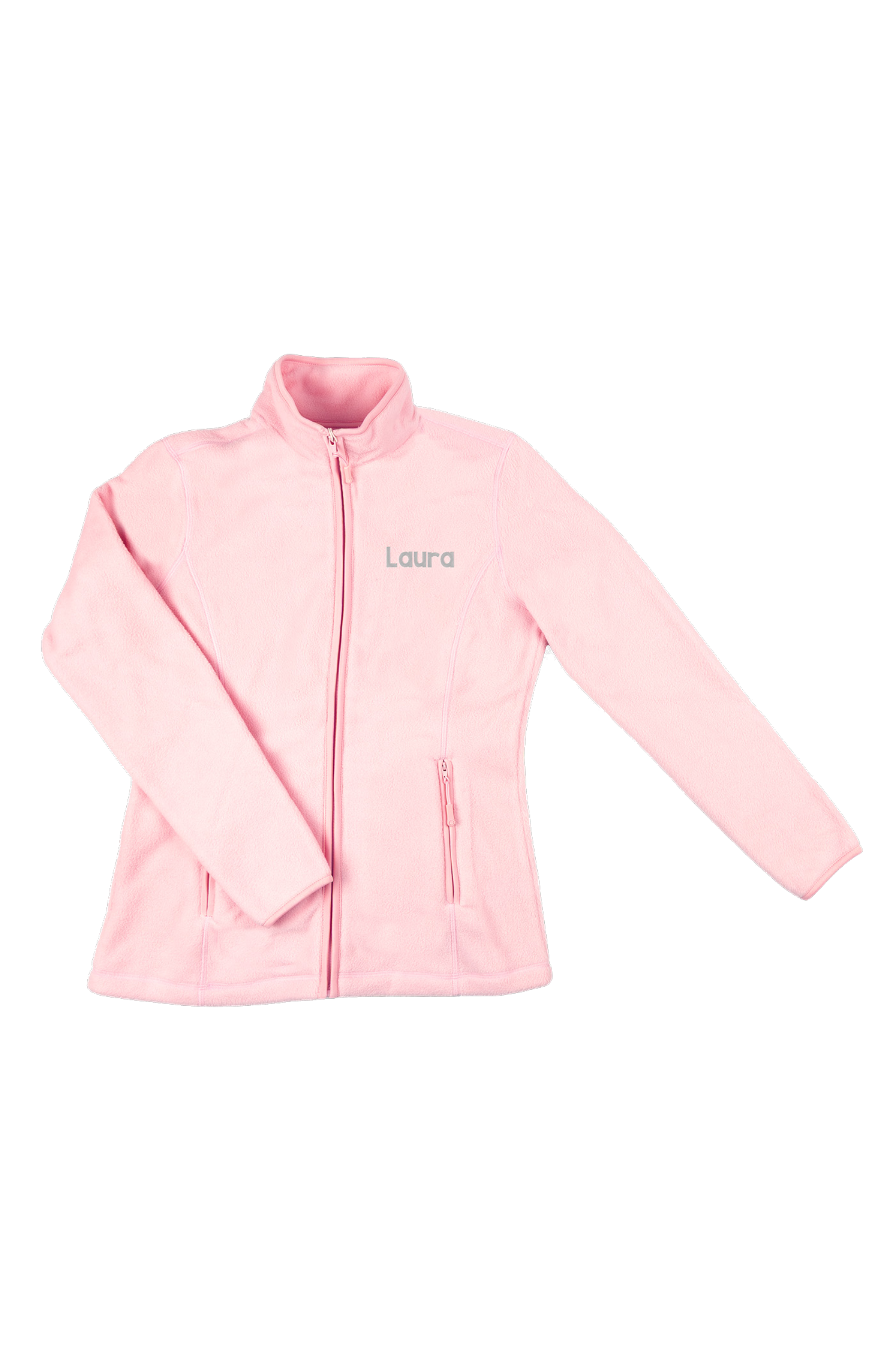 Personalized Women's Fleece Scrub Top – Sweet Pink-zoom-5