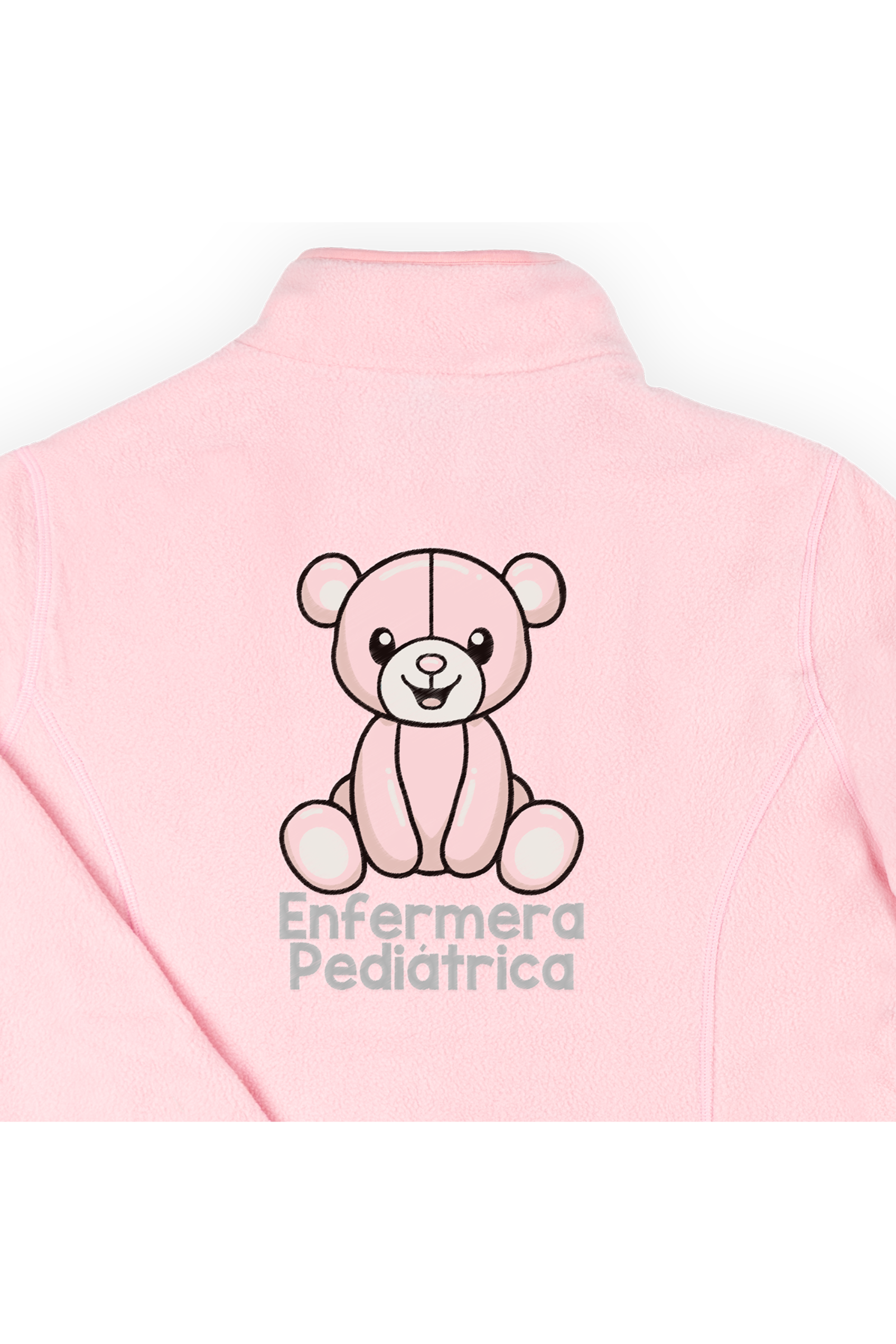 Personalized Women's Fleece Scrub Top – Sweet Pink-zoom-3