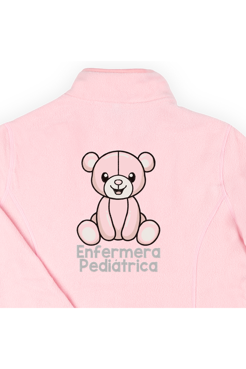 Personalized Women's Fleece Scrub Top – Sweet Pink-zoom-