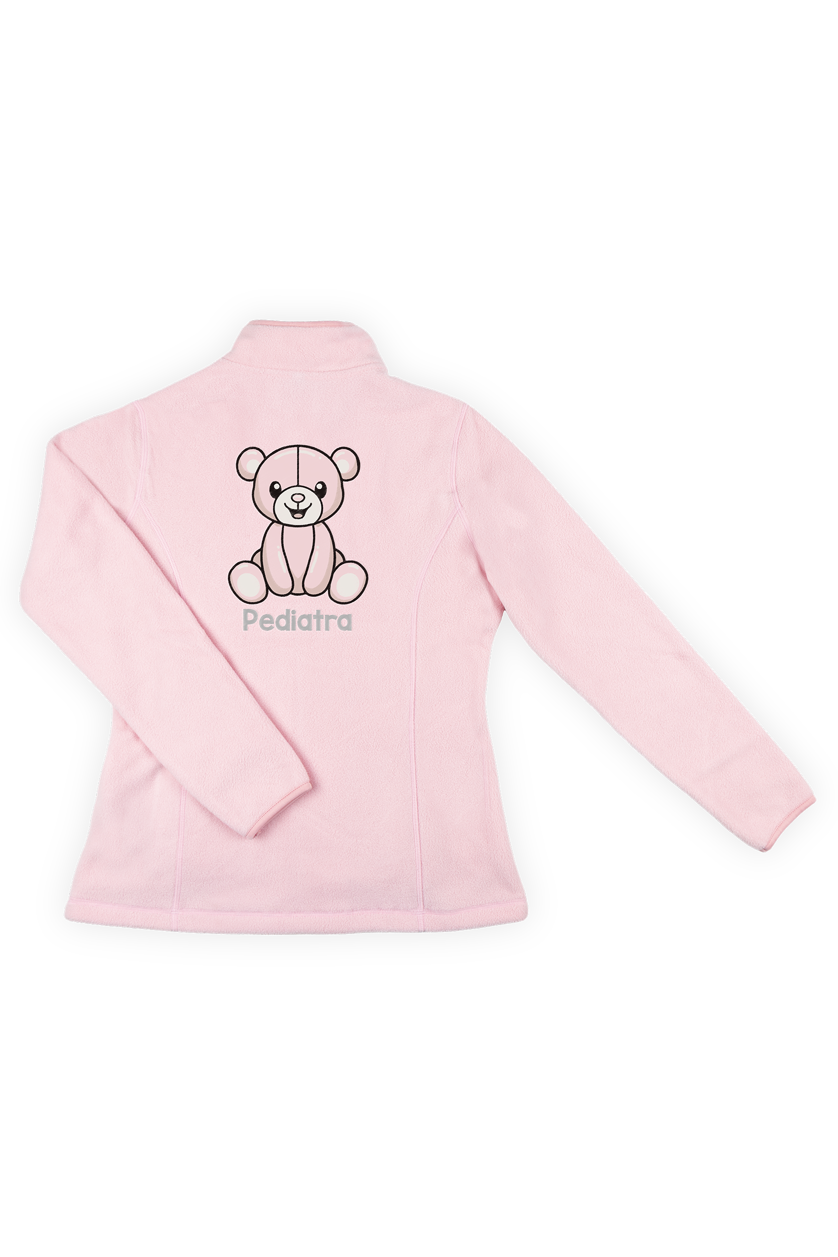 Personalized Women's Fleece Scrub Top – Sweet Pink-zoom-4