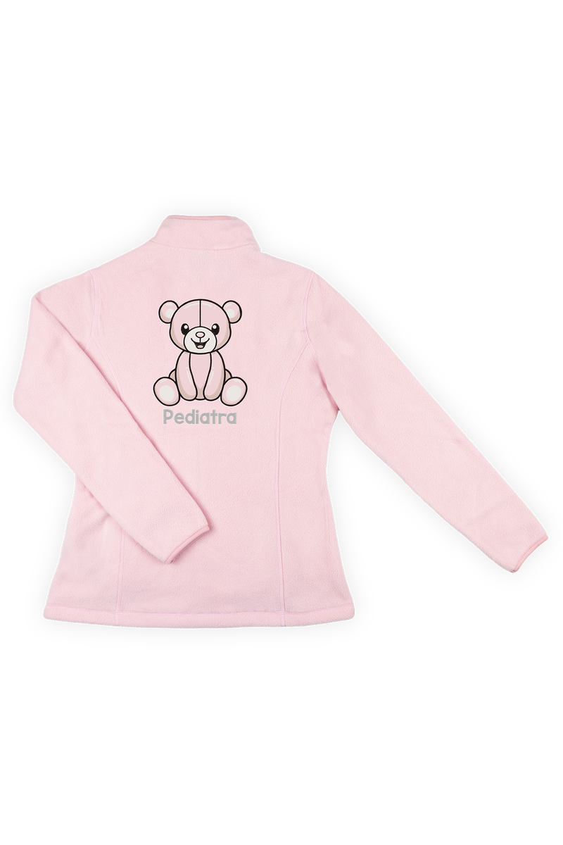 Personalized Women's Fleece Scrub Top – Sweet Pink-zoom-
