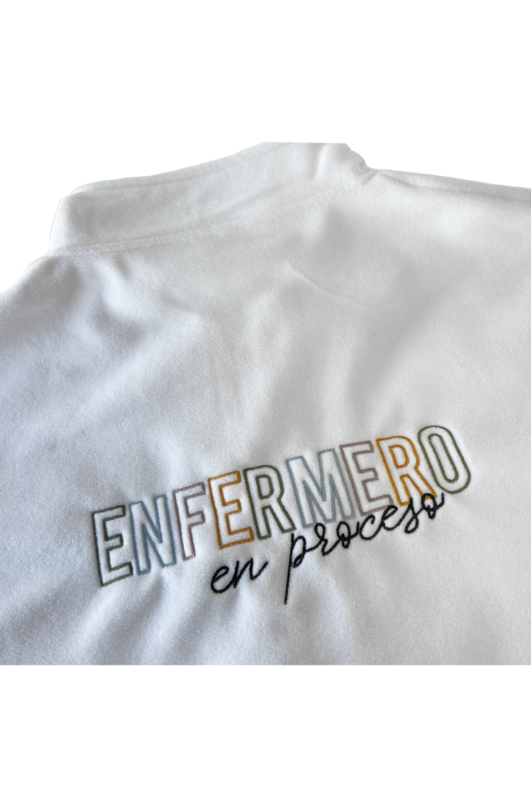 Personalized Men's Medical Fleece Jacket – White with Embroidery-2