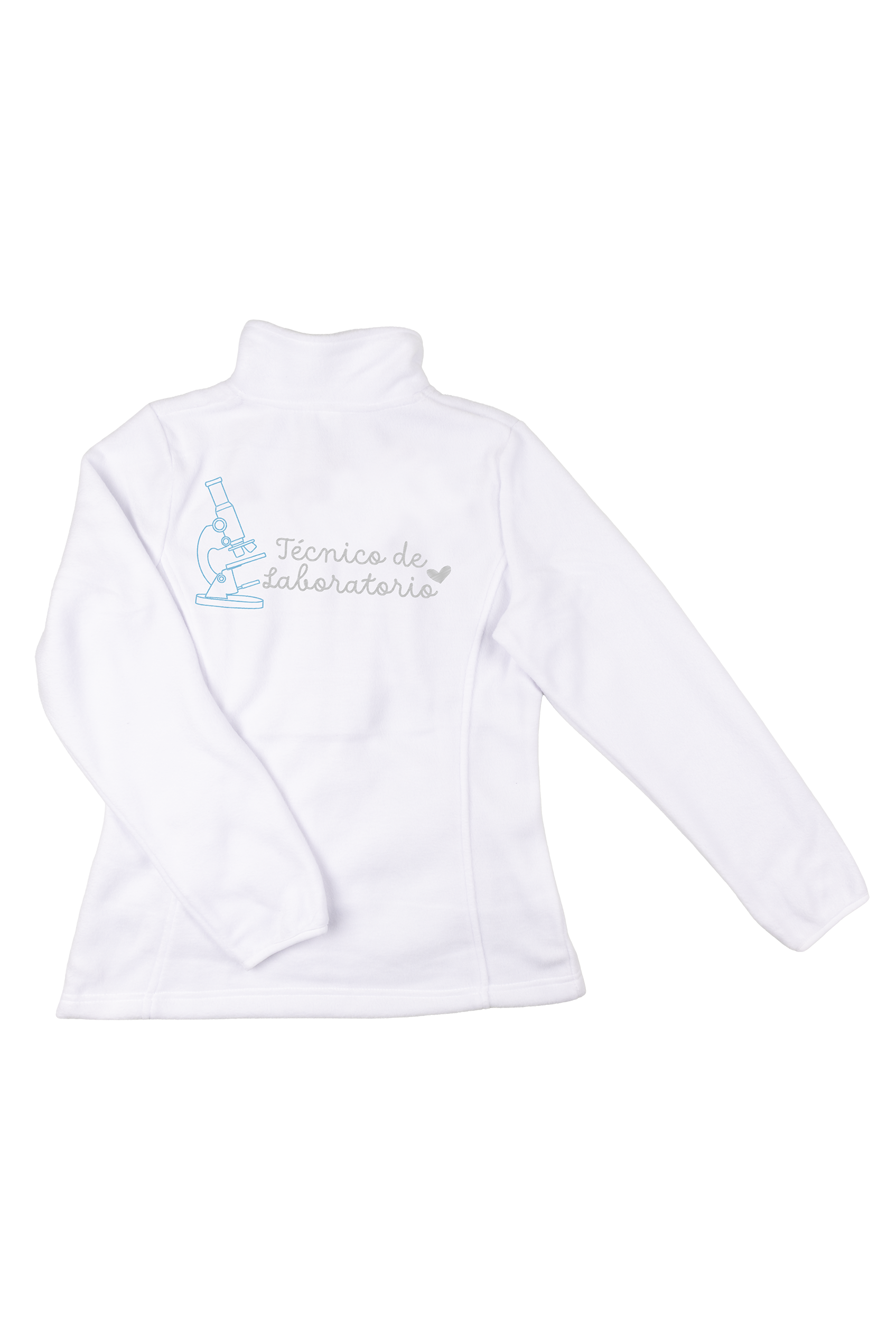Women's Fleece Scrub Top with Custom Embroidery – White-4