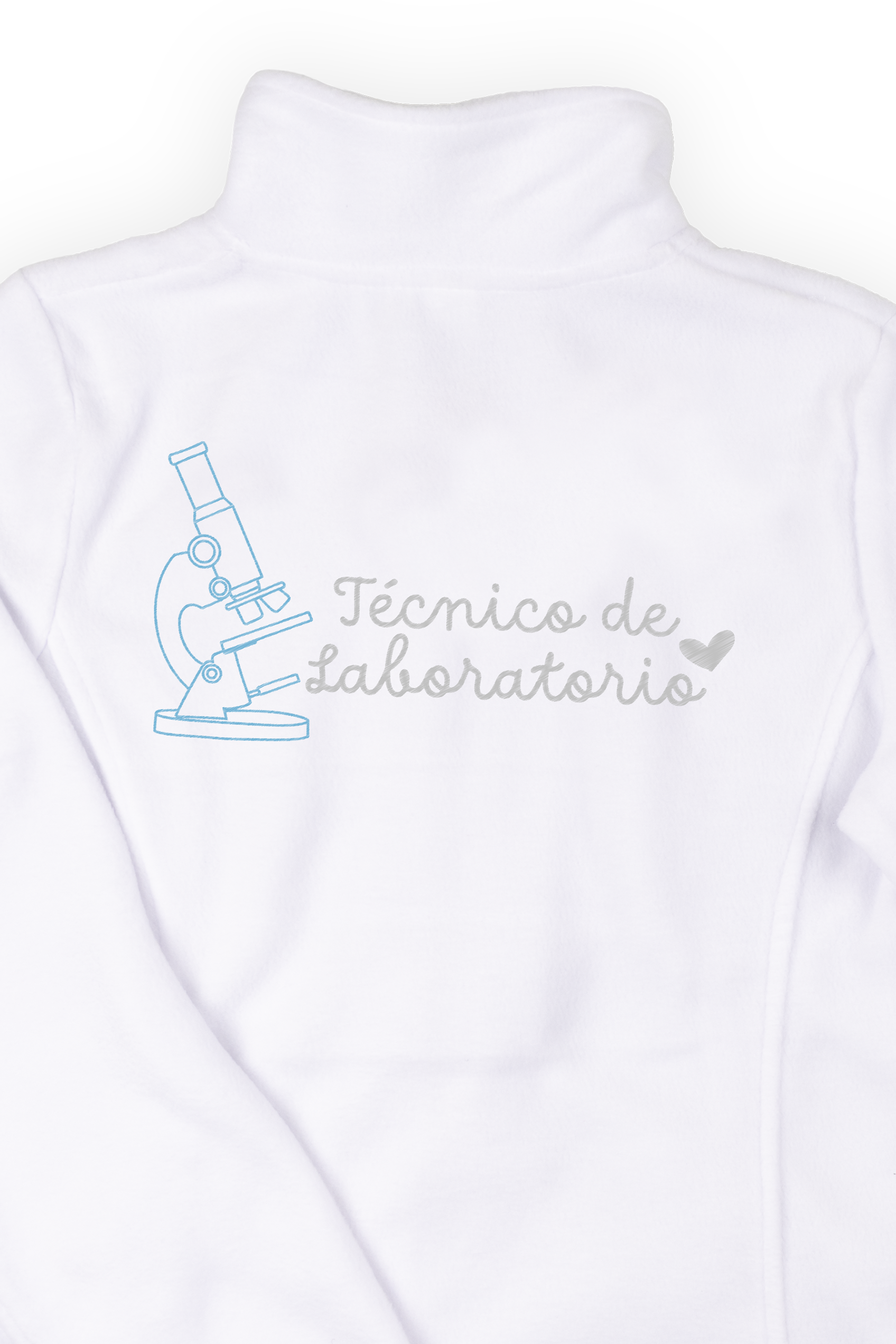 Women's Fleece Scrub Top with Custom Embroidery – White-zoom-3