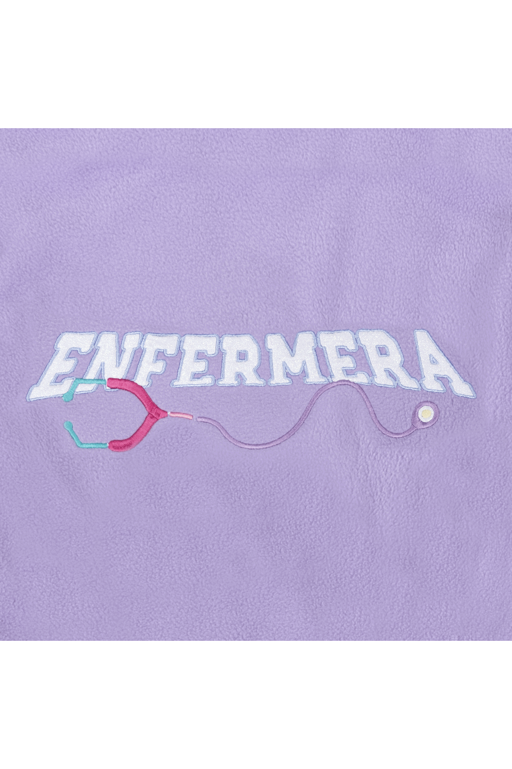 Personalized Women's Fleece Scrub Top – Lavender with Embroidery-zoom-5