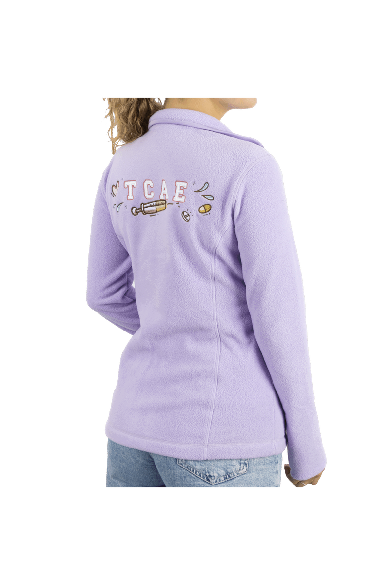 Personalized Women's Fleece Scrub Top – Lavender with Embroidery-zoom-