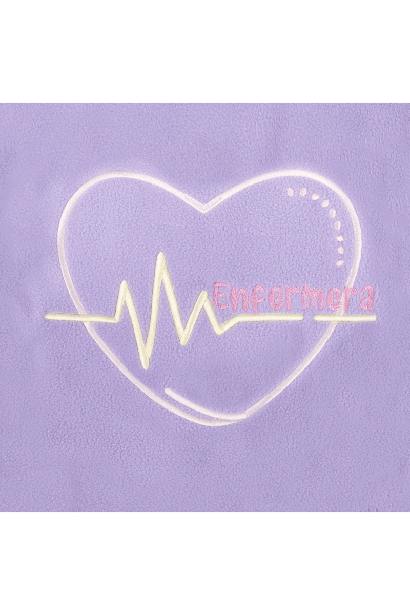 Personalized Women's Fleece Scrub Top – Lavender with Embroidery-zoom-