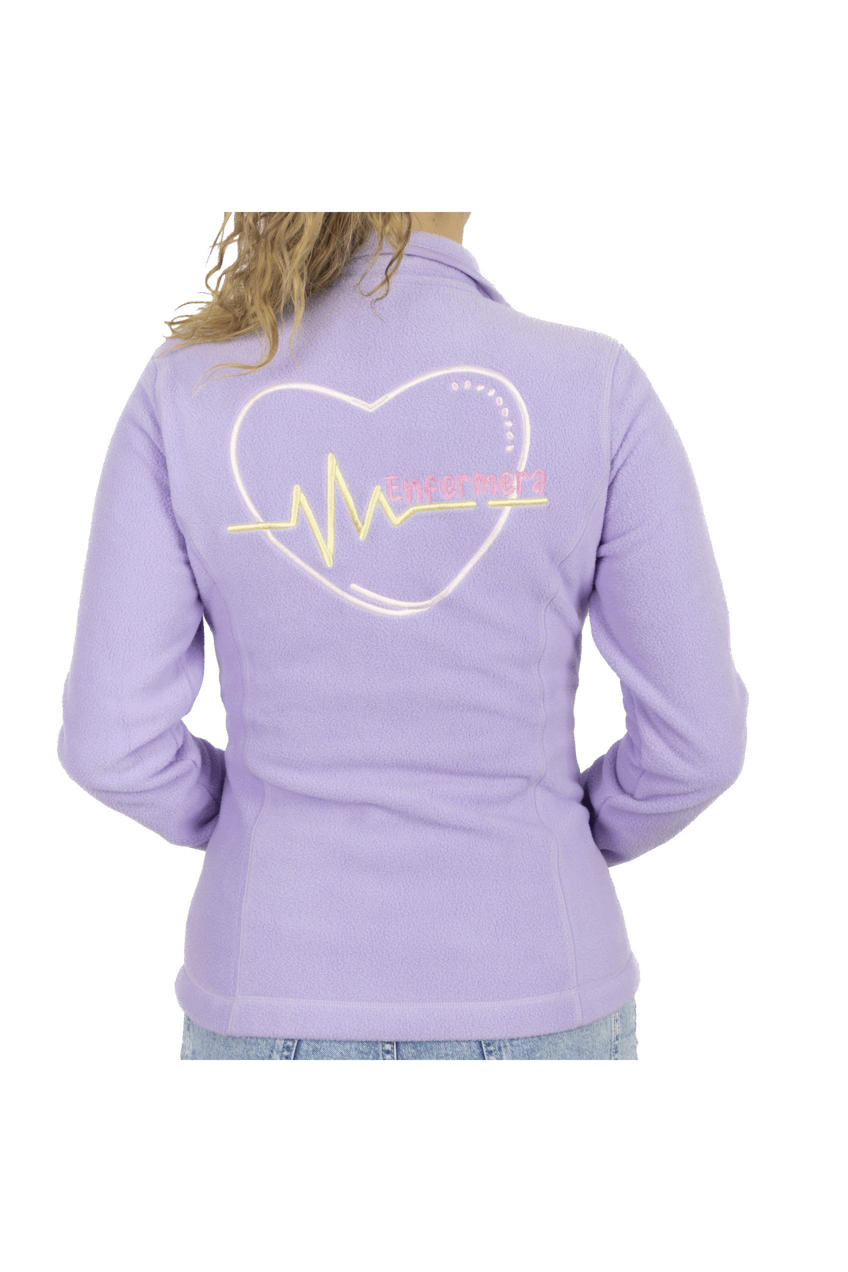 Personalized Women's Fleece Scrub Top – Lavender with Embroidery-zoom-2