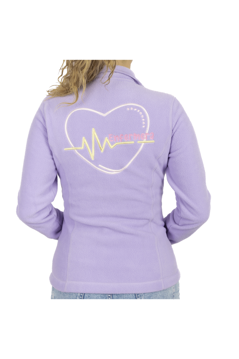 Personalized Women's Fleece Scrub Top – Lavender with Embroidery-zoom-