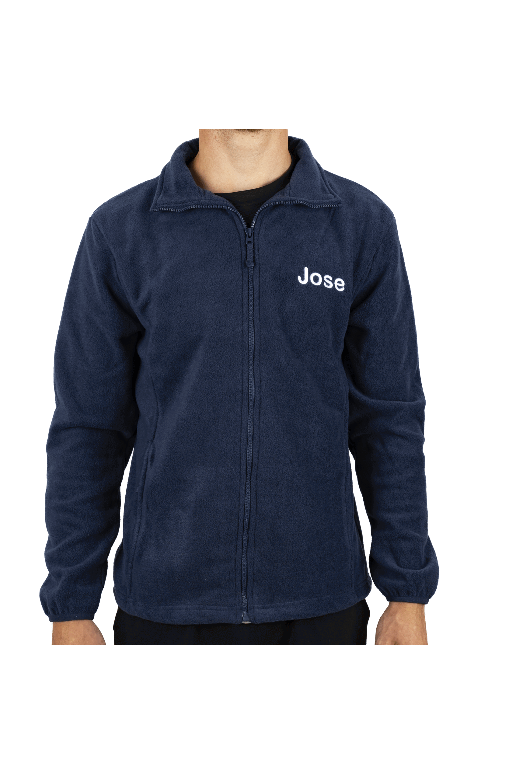 Personalized Men's Fleece Jacket - Navy Blue-2
