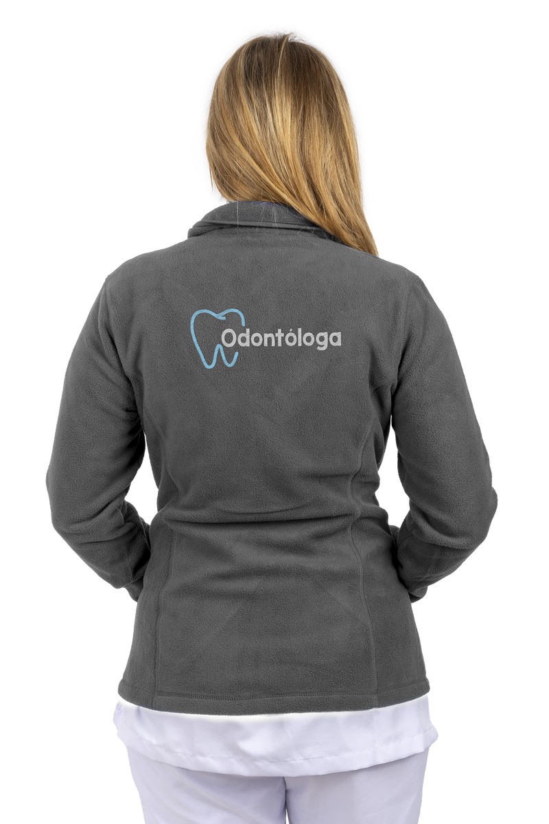 Forro Polar Sanitario Mujer Personalizado – Color Gris Veterinario-zoom-