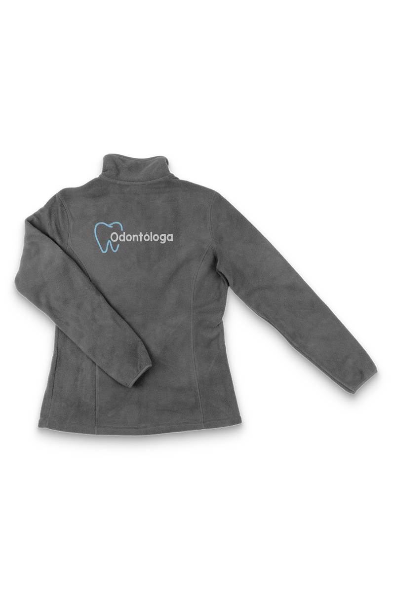 Personalized Women's Fleece Scrub Top – Grey-zoom-