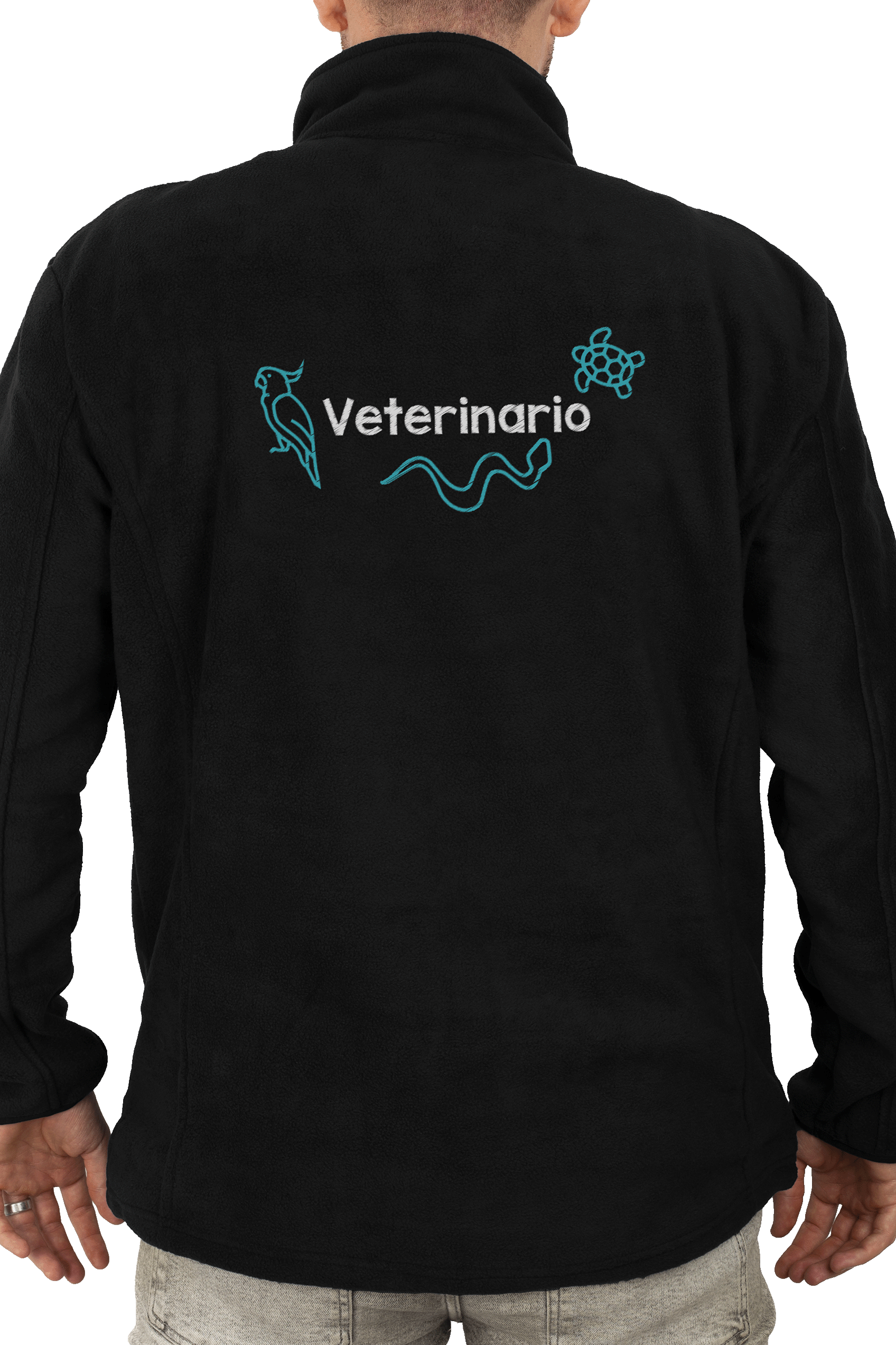 Personalized Men's Fleece Jacket - Black-5