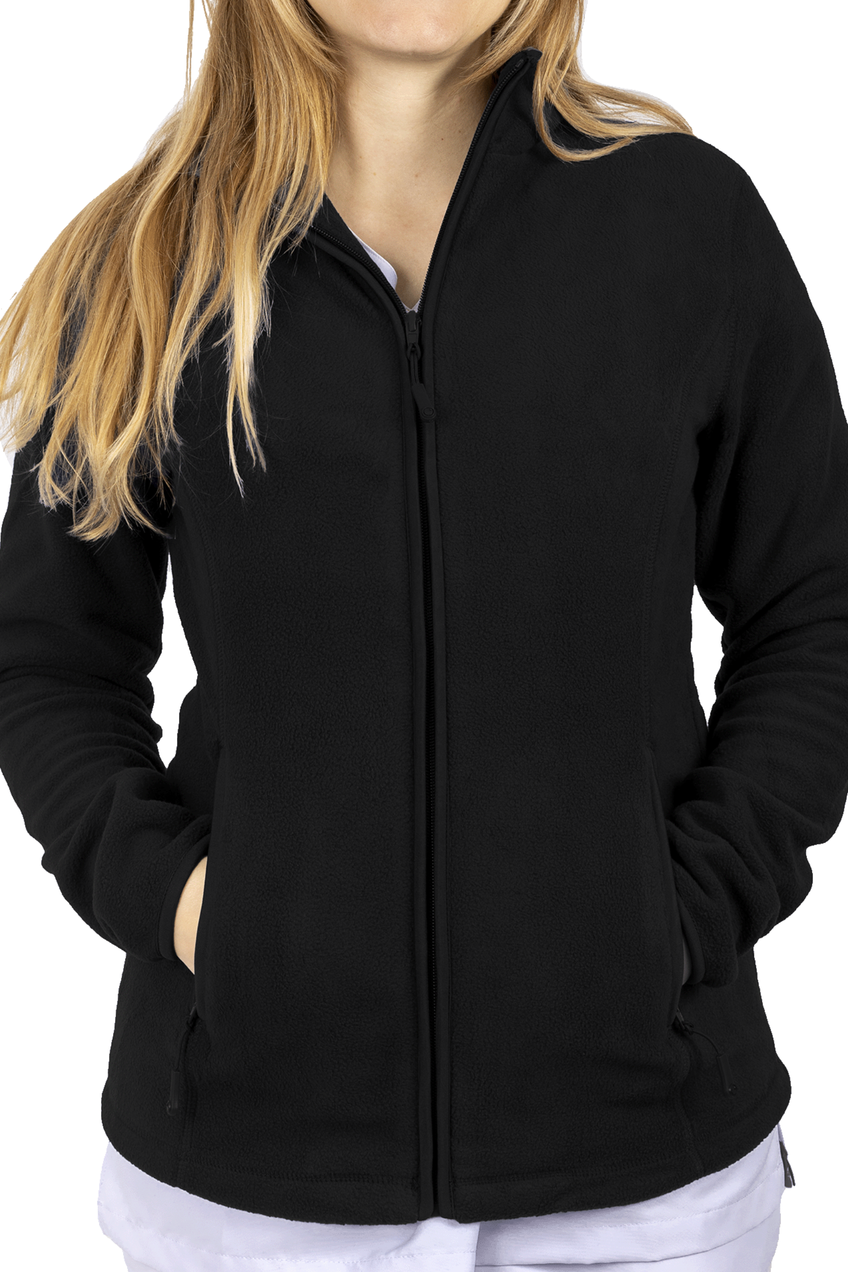 Personalized Women's Fleece Bathrobe – Black-zoom-2