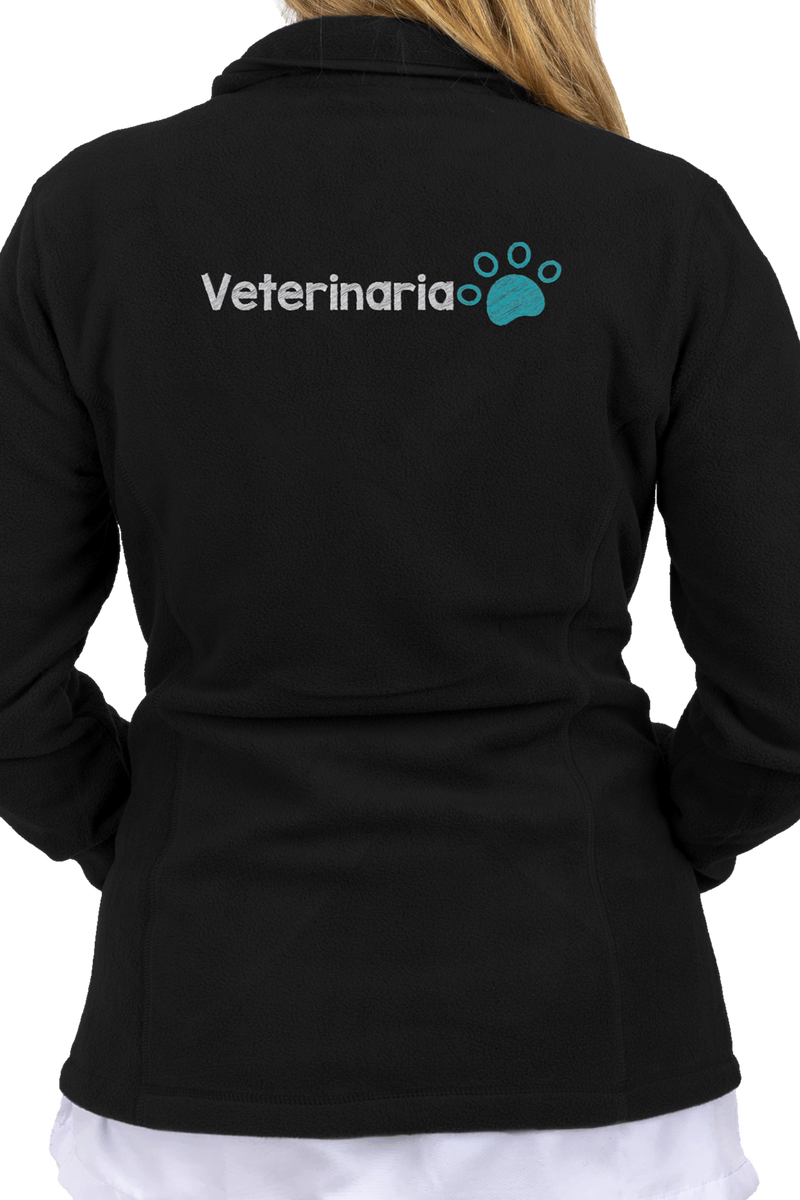 Personalized Women's Fleece Bathrobe – Black-zoom-