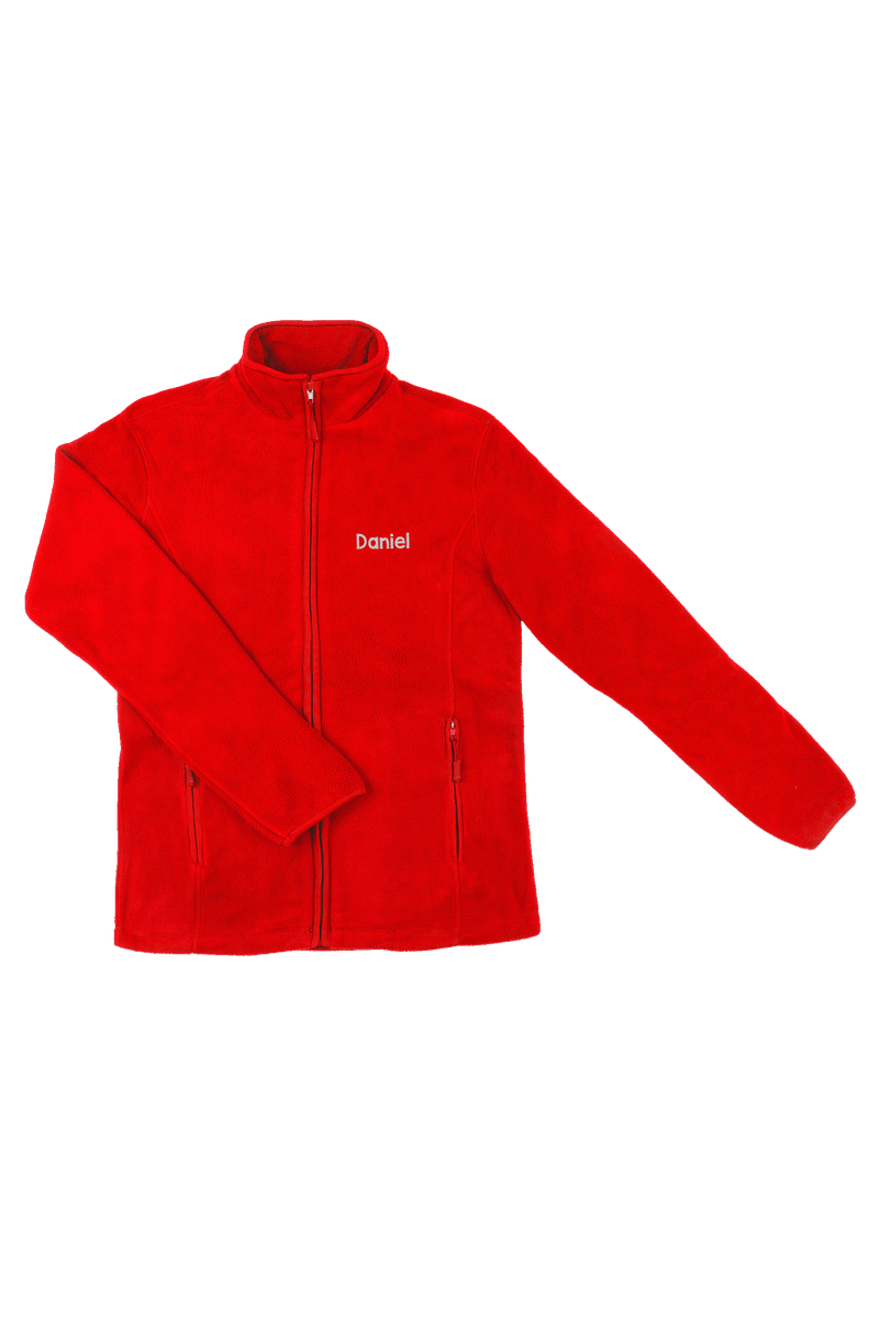 Chaqueta Polar Sanitario Hombre Personalizado – Color Rojo-zoom-
