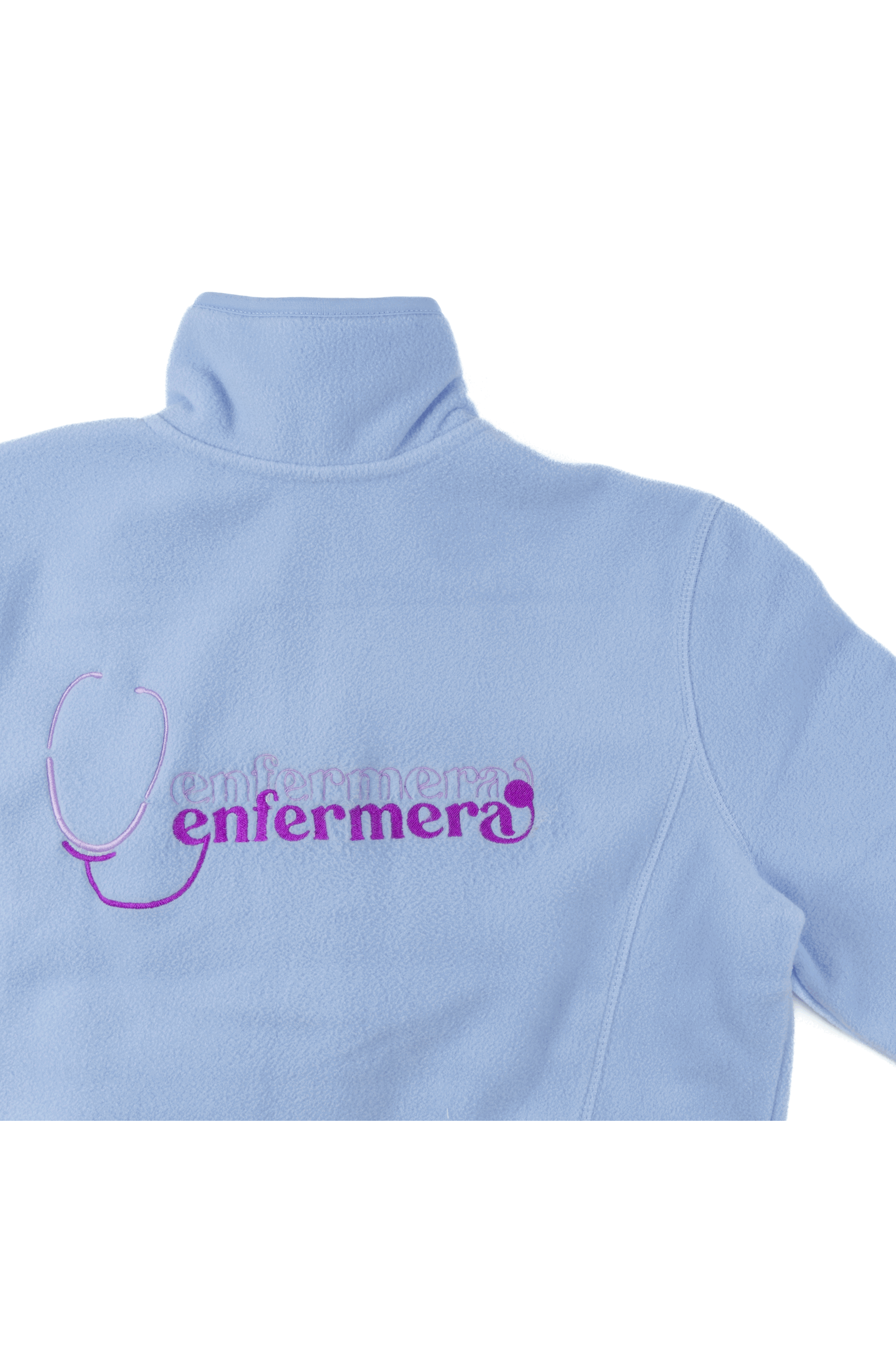 Women's Fleece Scrub Top with Personalized Embroidery - Sweet Blue-6