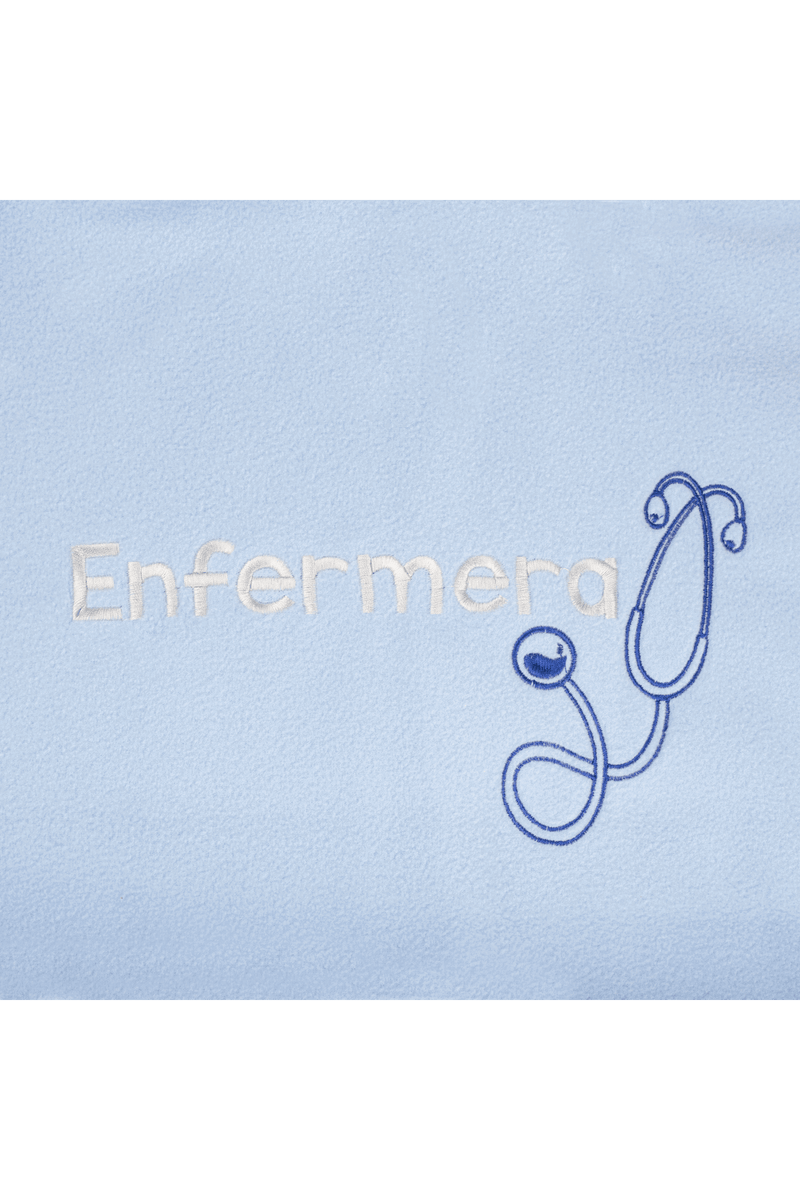 Women's Fleece Scrub Top with Personalized Embroidery - Sweet Blue-zoom-