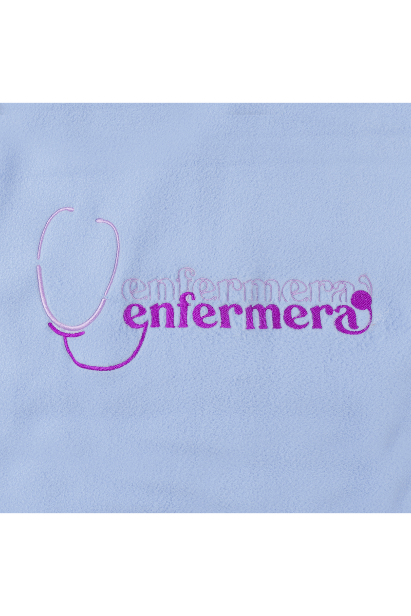 Women's Fleece Scrub Top with Personalized Embroidery - Sweet Blue-zoom-