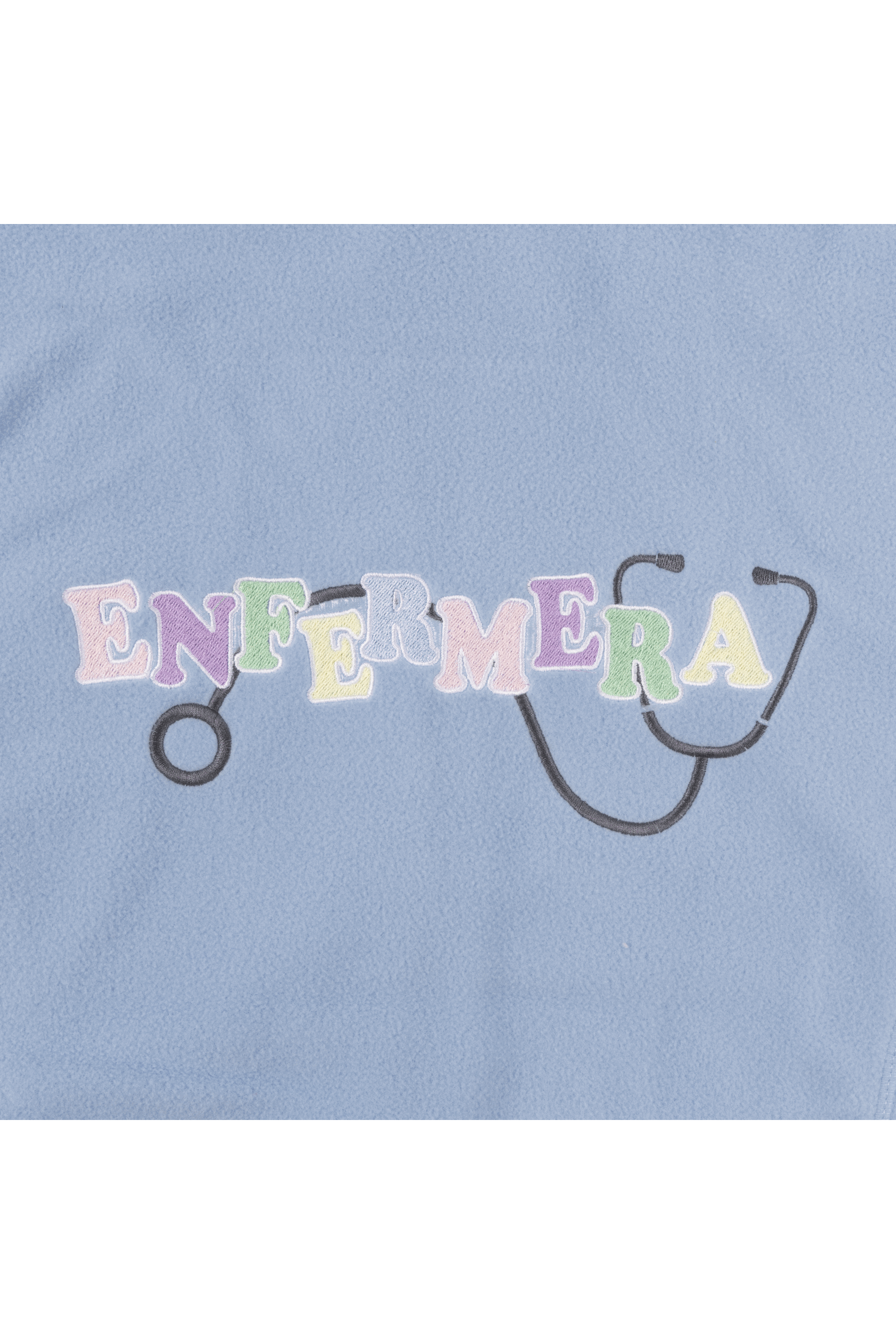 Women's Fleece Scrub Top with Personalized Embroidery - Sweet Blue-zoom-10