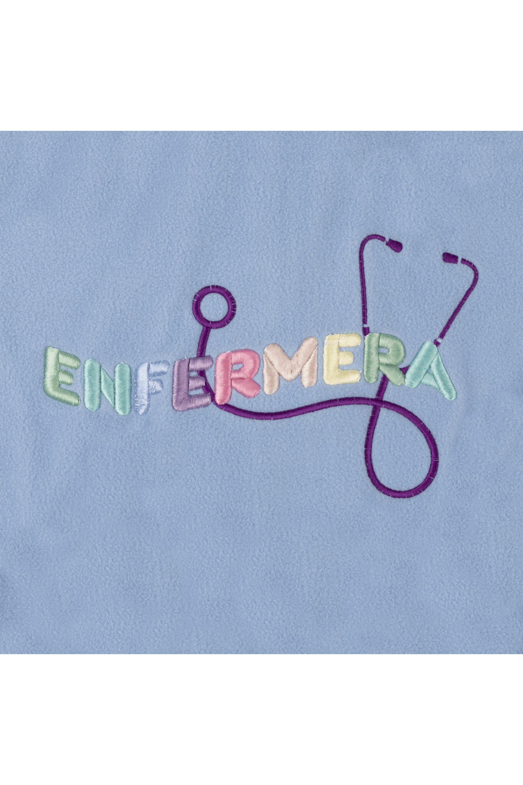 Women's Fleece Scrub Top with Personalized Embroidery - Sweet Blue-9