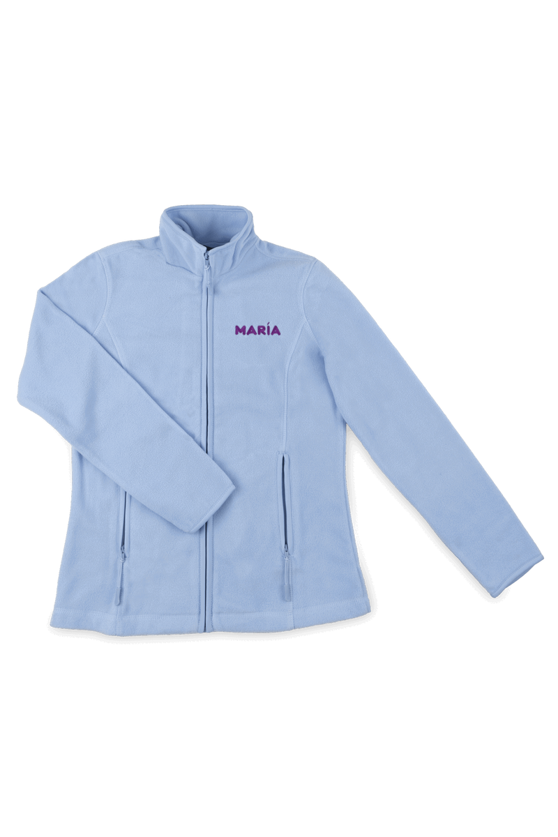 Women's Fleece Scrub Top with Personalized Embroidery - Sweet Blue-zoom-