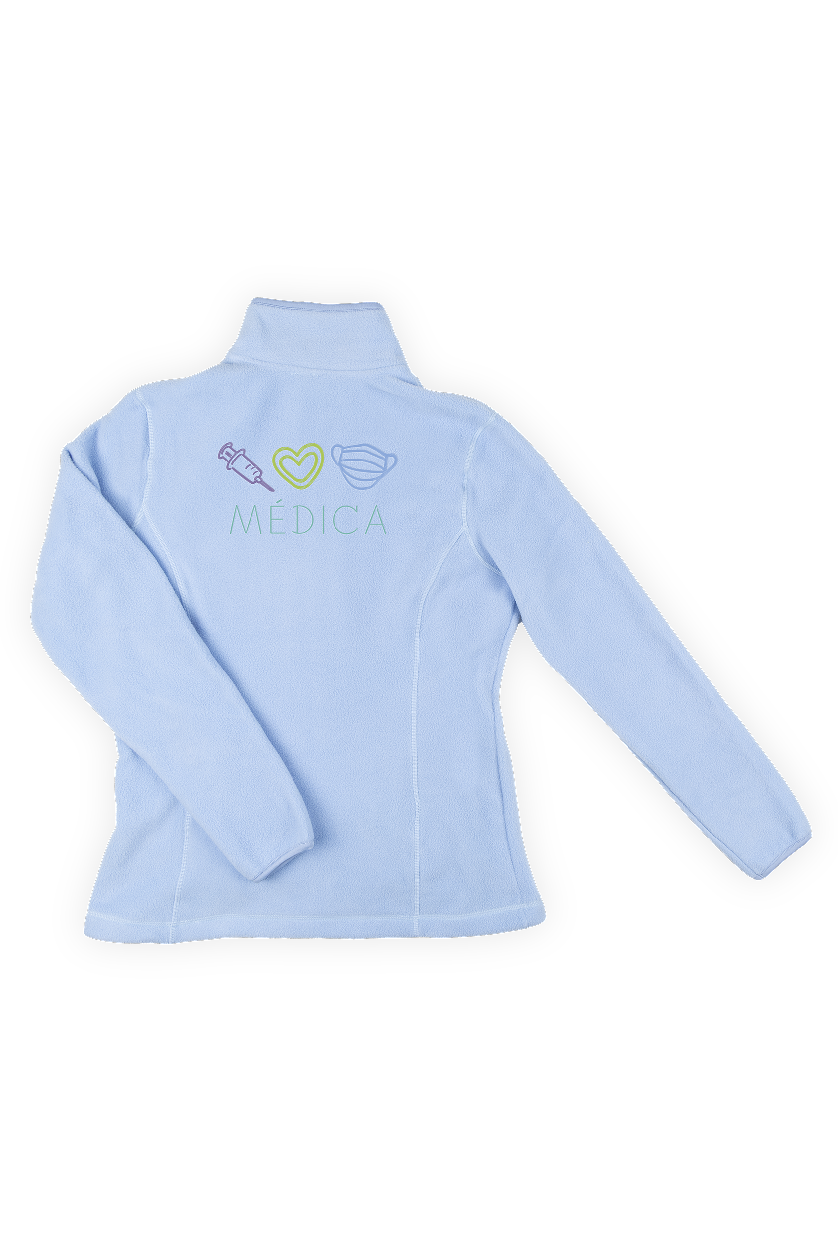 Women's Fleece Scrub Top with Personalized Embroidery - Sweet Blue-zoom-5