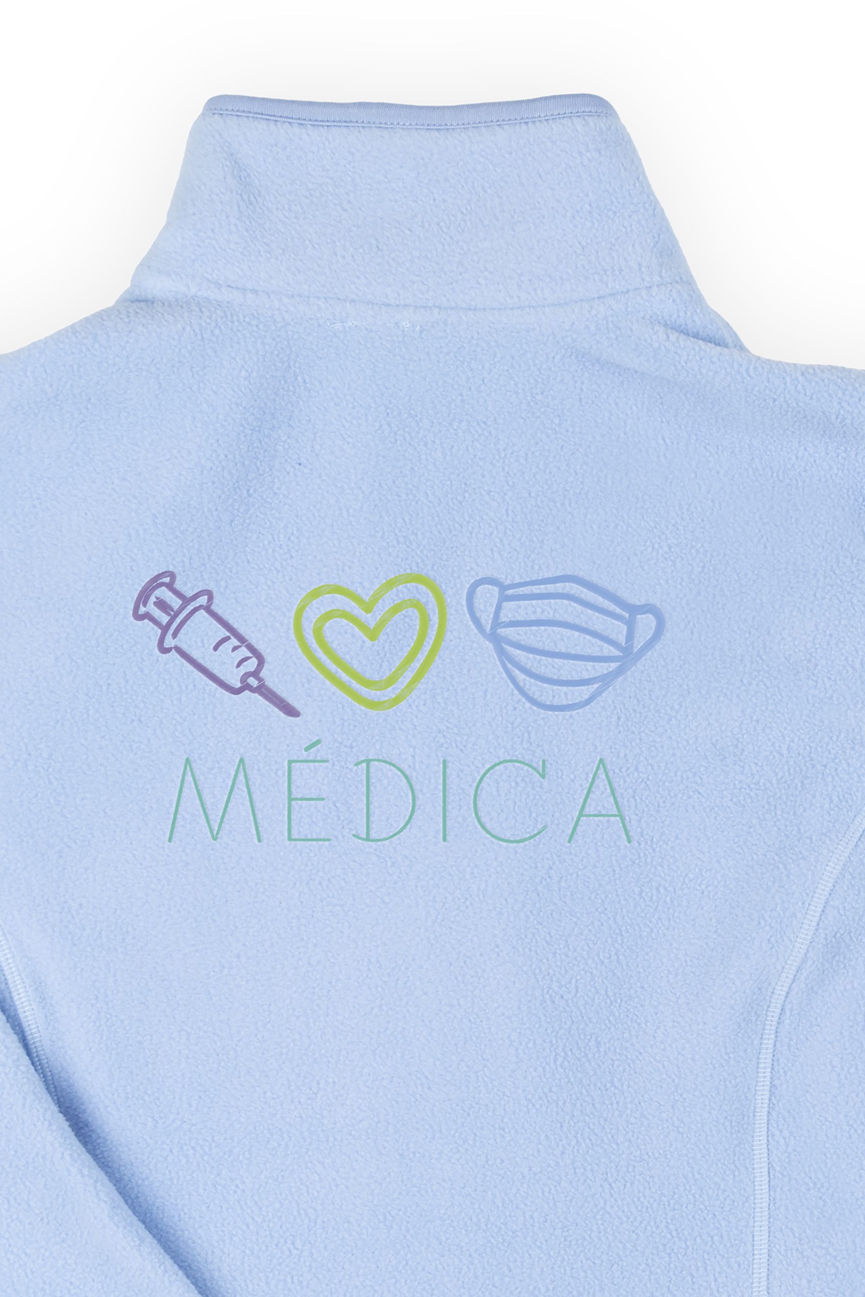 Women's Fleece Scrub Top with Personalized Embroidery - Sweet Blue-zoom-3