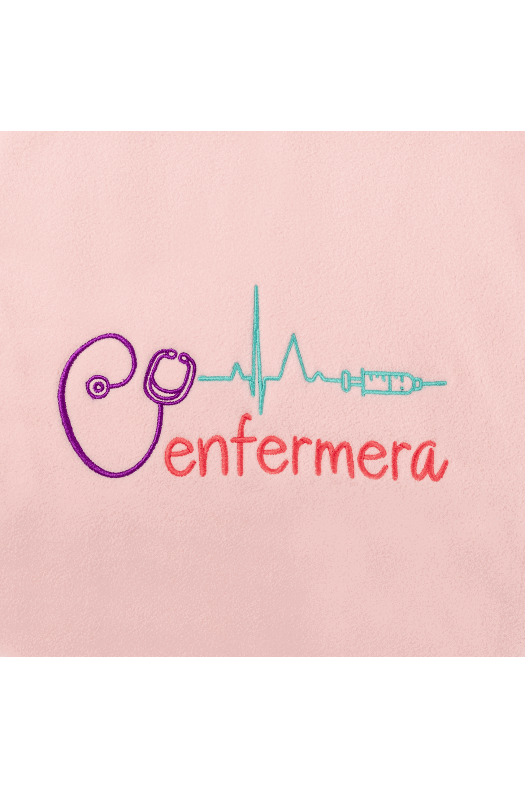 Personalized Women's Fleece Scrub Top – Sweet Pink-zoom-17