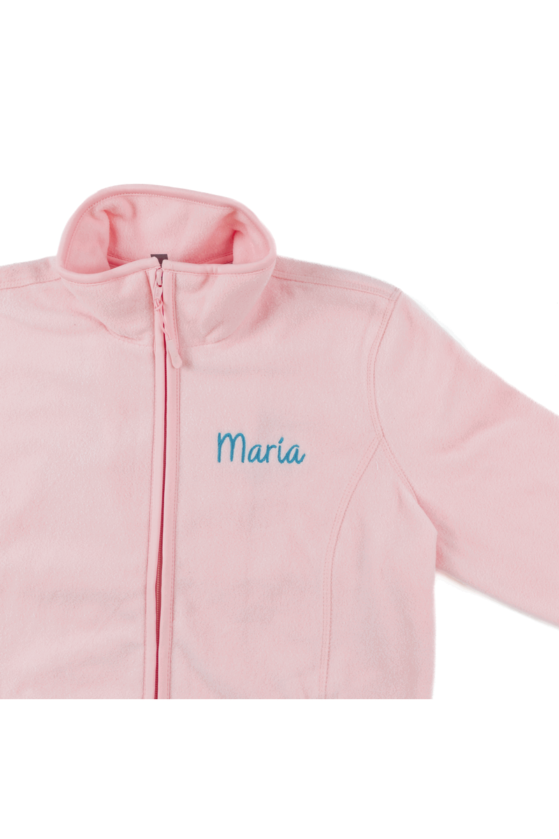Personalized Women's Fleece Scrub Top – Sweet Pink-zoom-