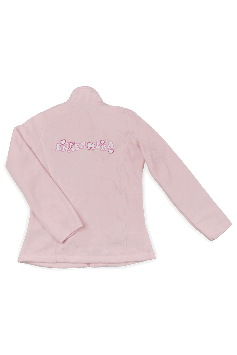 Personalized Women's Fleece Scrub Top – Sweet Pink-zoom-