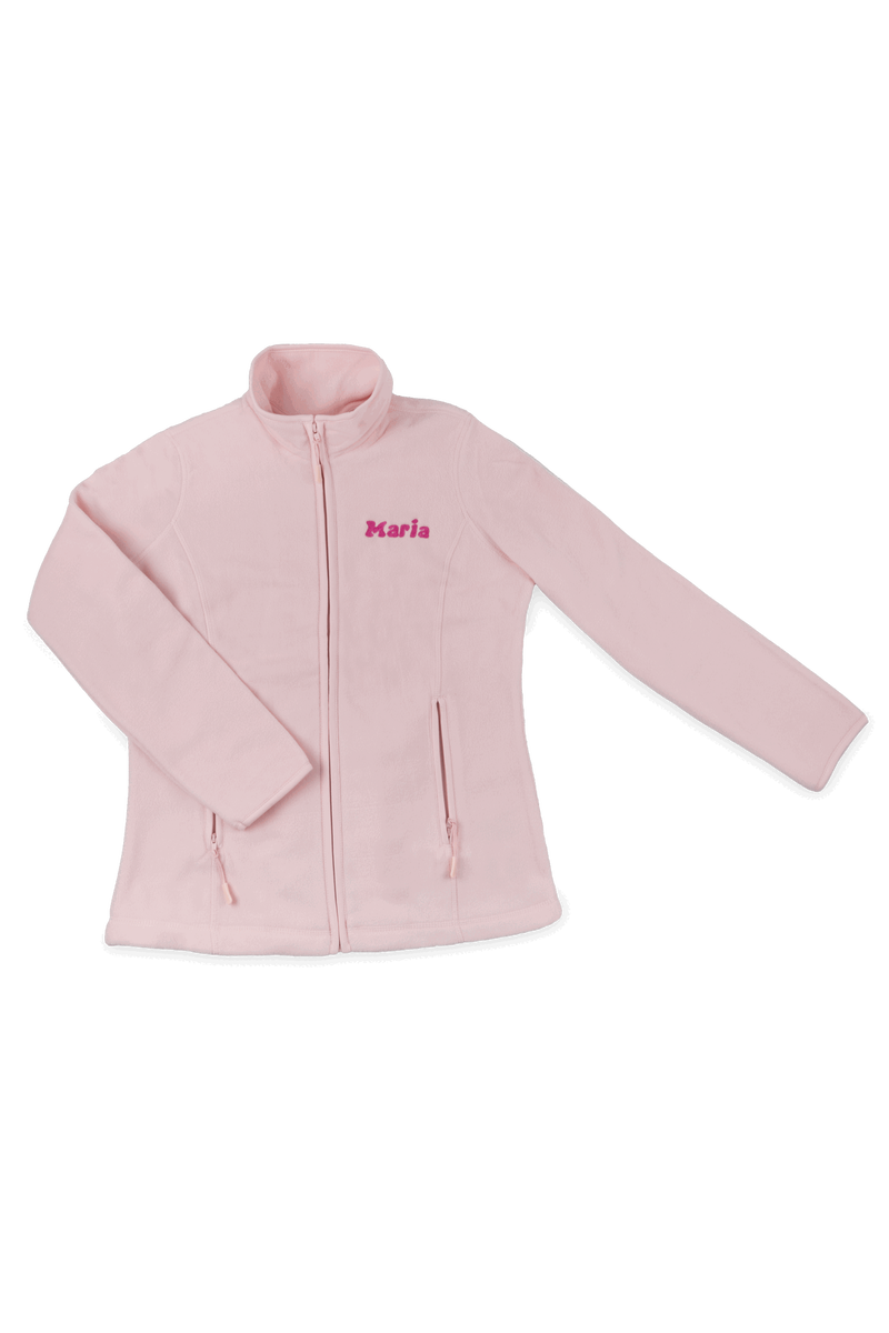 Personalized Women's Fleece Scrub Top – Sweet Pink-zoom-