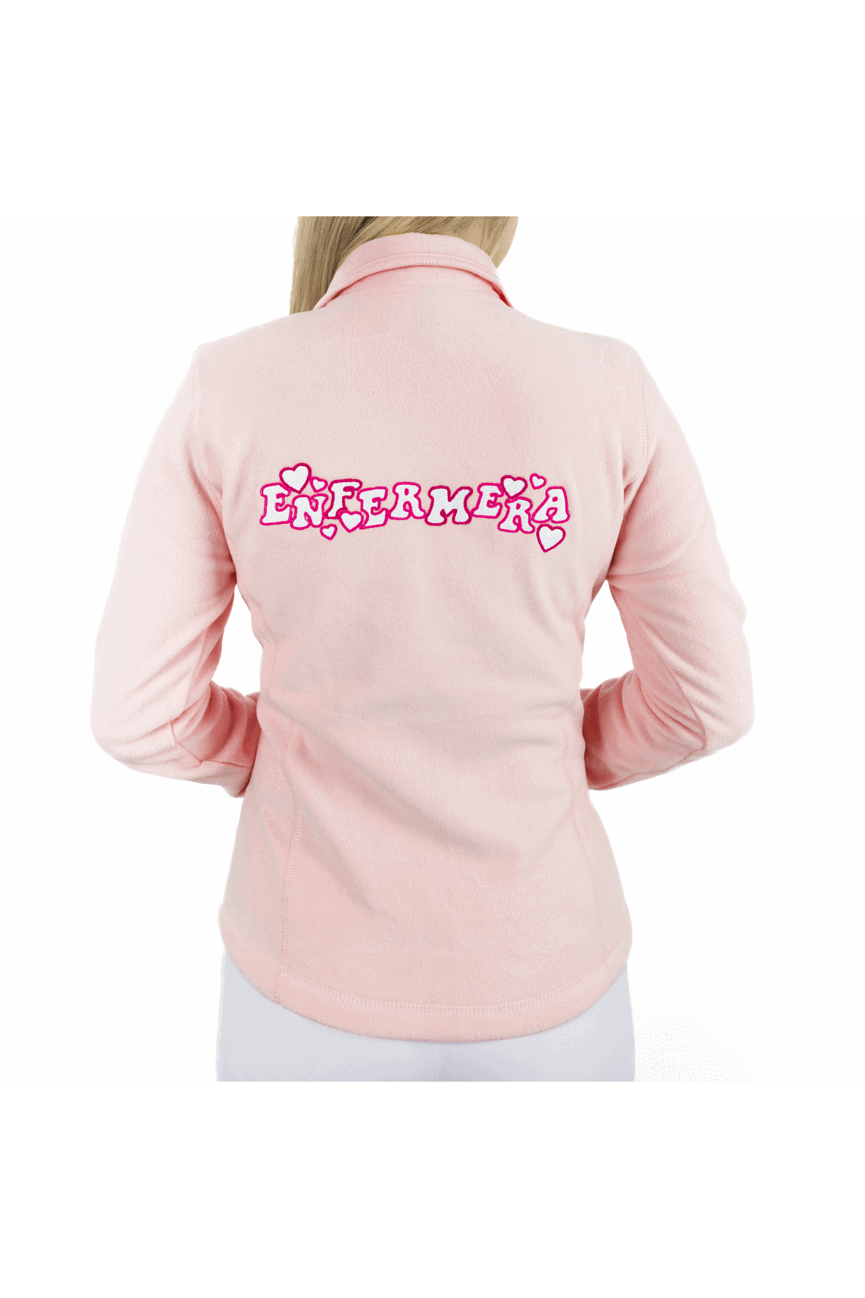 Personalized Women's Fleece Scrub Top – Sweet Pink-2
