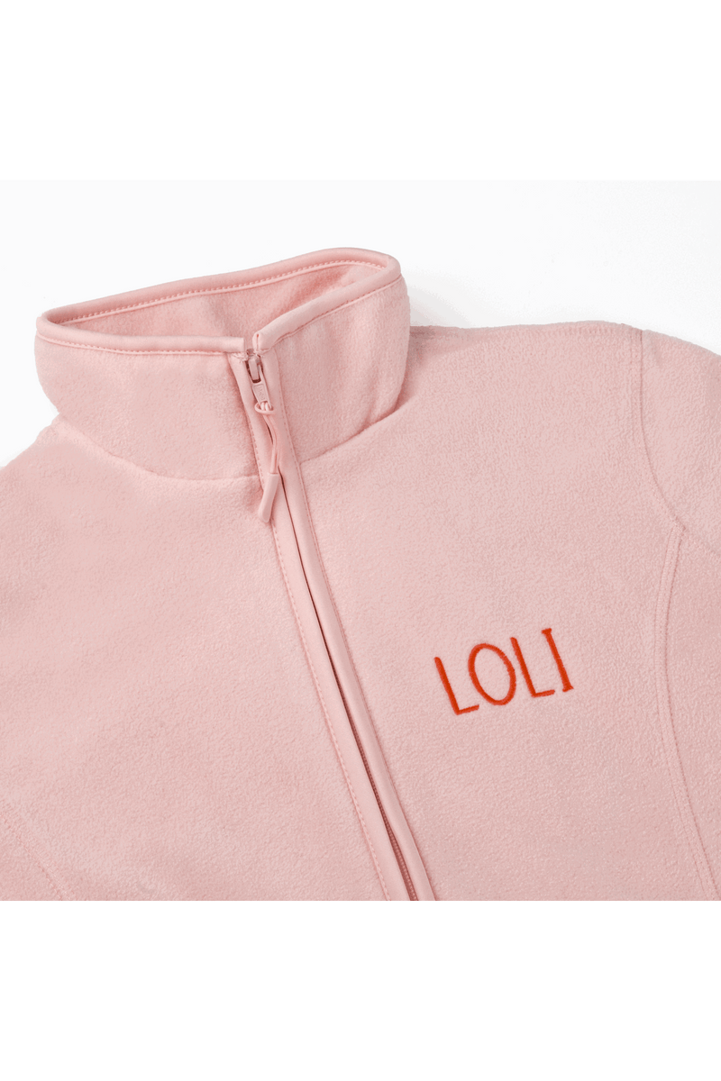 Personalized Women's Fleece Scrub Top – Sweet Pink-zoom-
