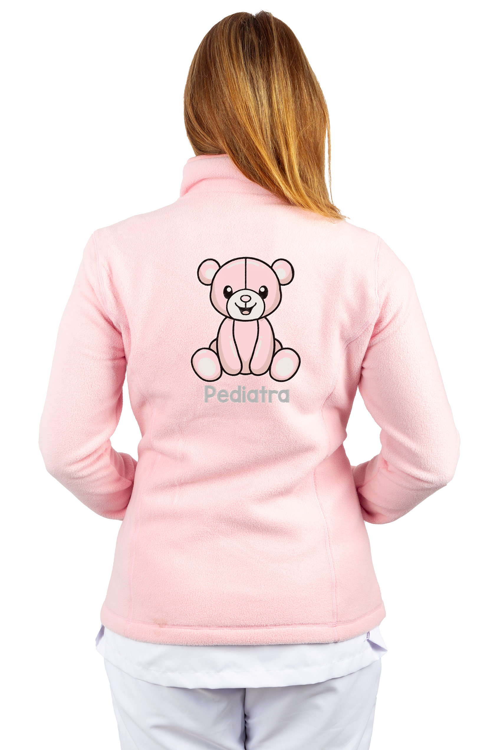 Personalized Women's Fleece Scrub Top – Sweet Pink-1