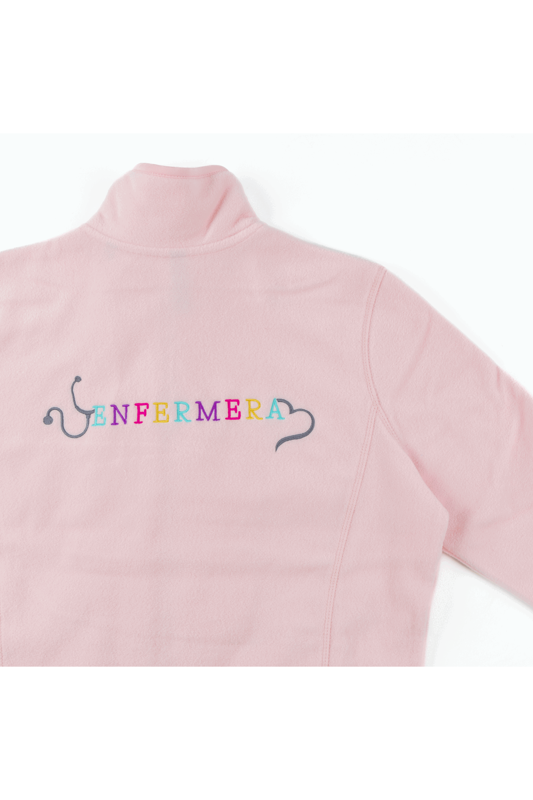 Personalized Women's Fleece Scrub Top – Sweet Pink-zoom-8
