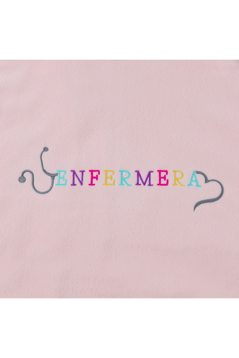 Personalized Women's Fleece Scrub Top – Sweet Pink-zoom-