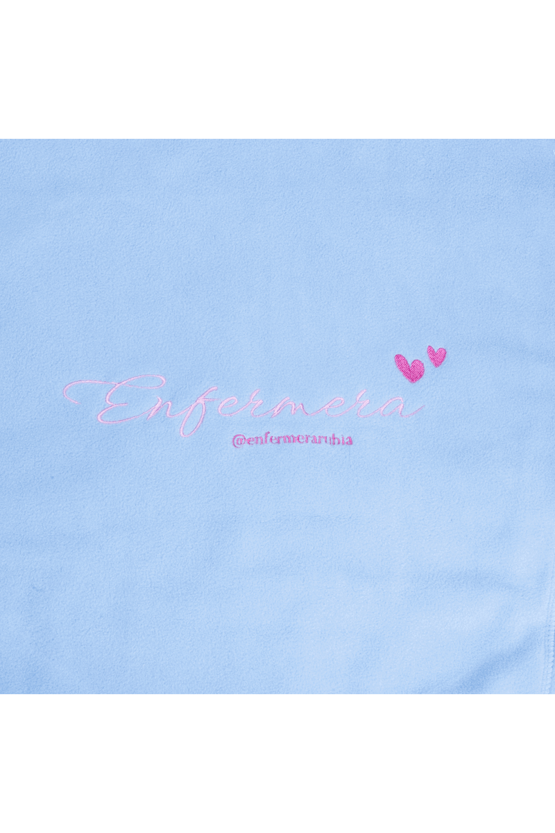 Women's Fleece Scrub Top with Personalized Embroidery - Sweet Blue-zoom-