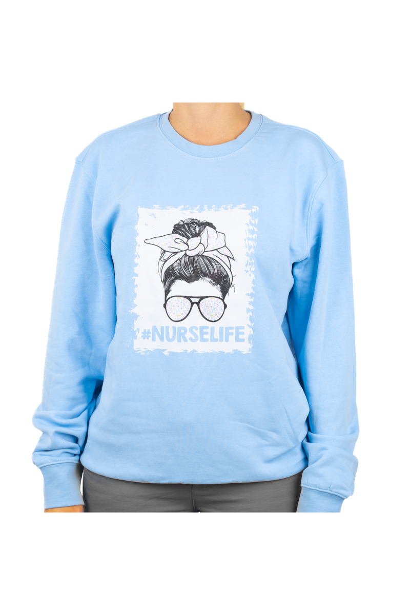 Camisola com estampado sanitário - Azul-zoom-
