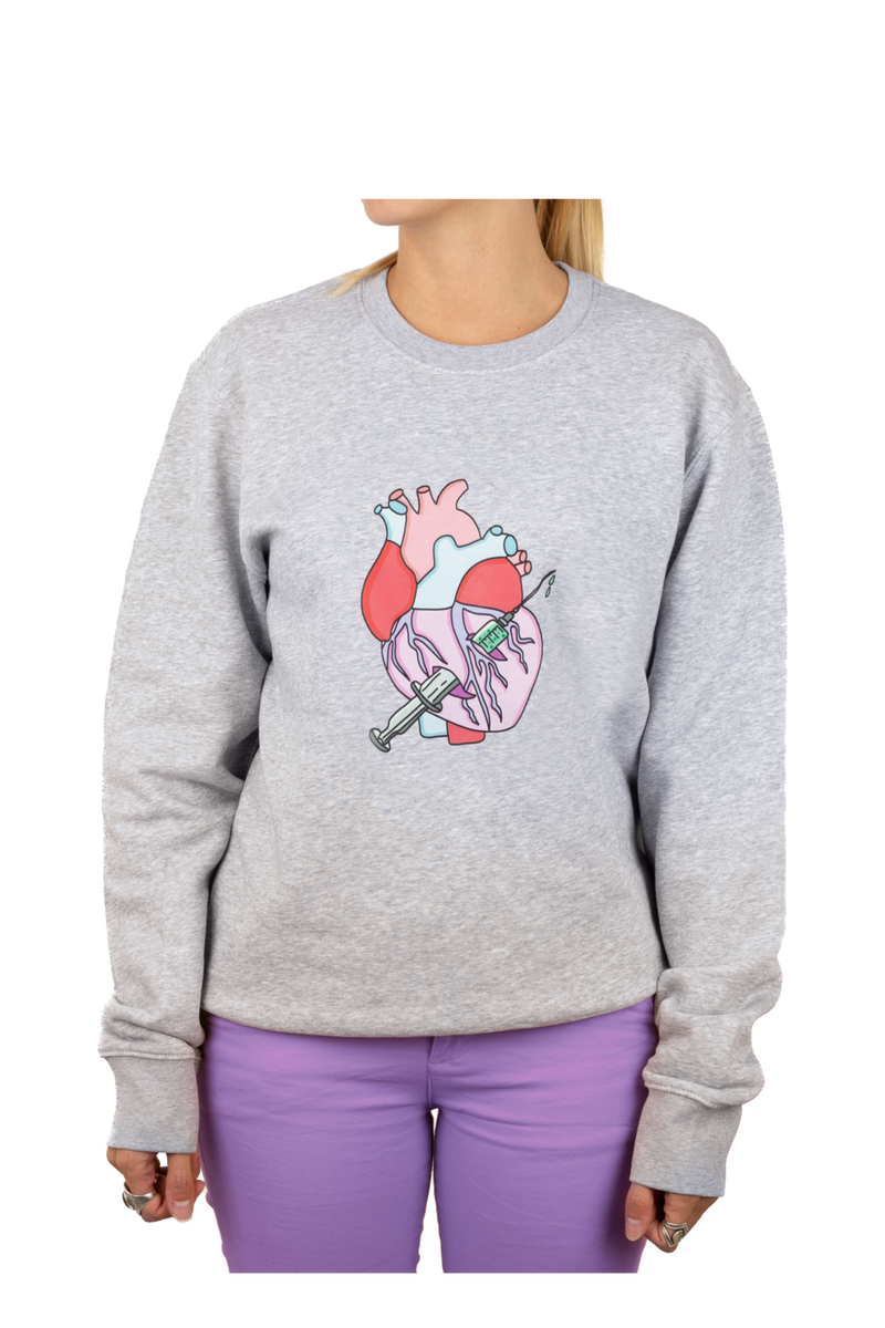 Camisola estampada de enfermagem - Cinza-zoom-