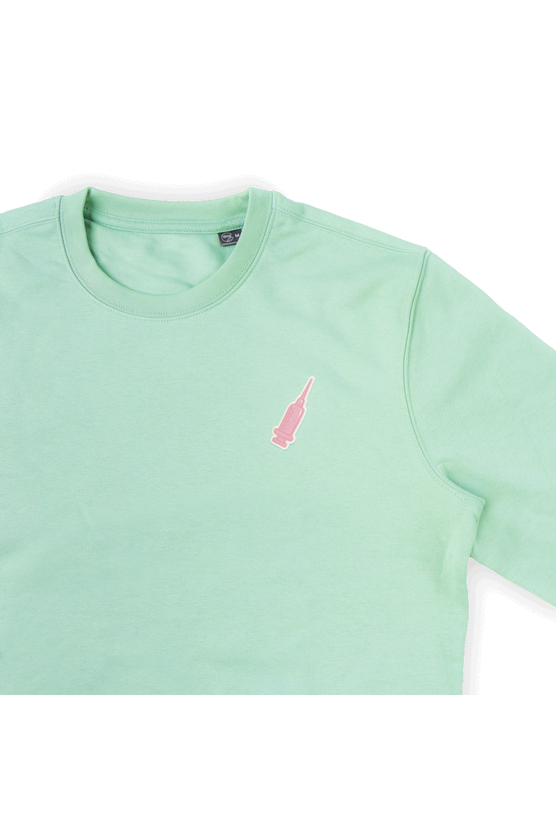 Mint sweatshirt with sanitary print-zoom-