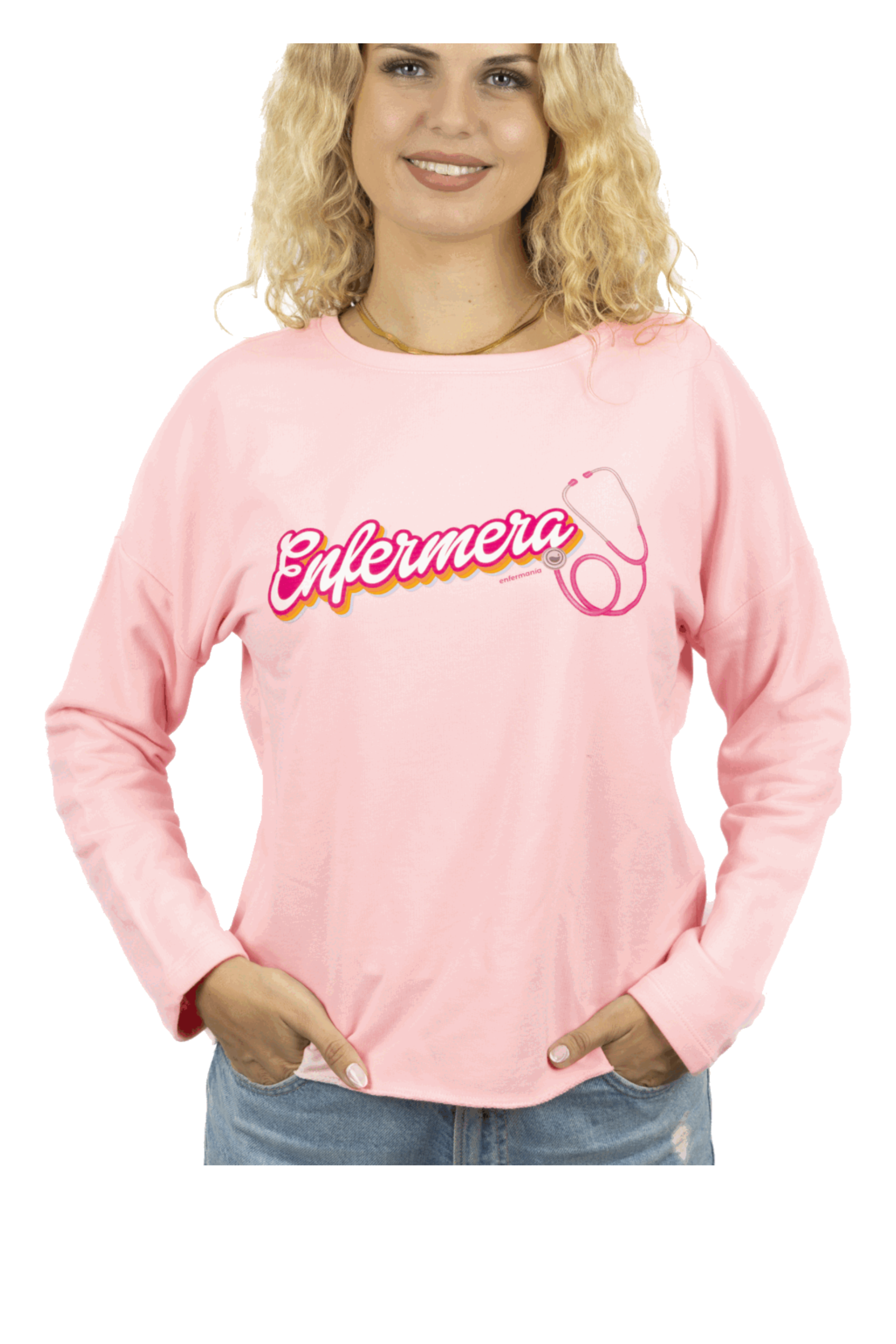 Camisola rosa com padrão de enfermagem-2