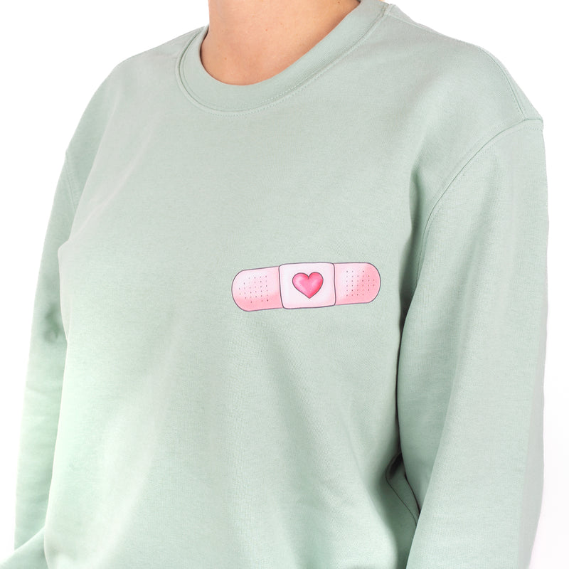 Green sweatshirt with medical print-zoom-