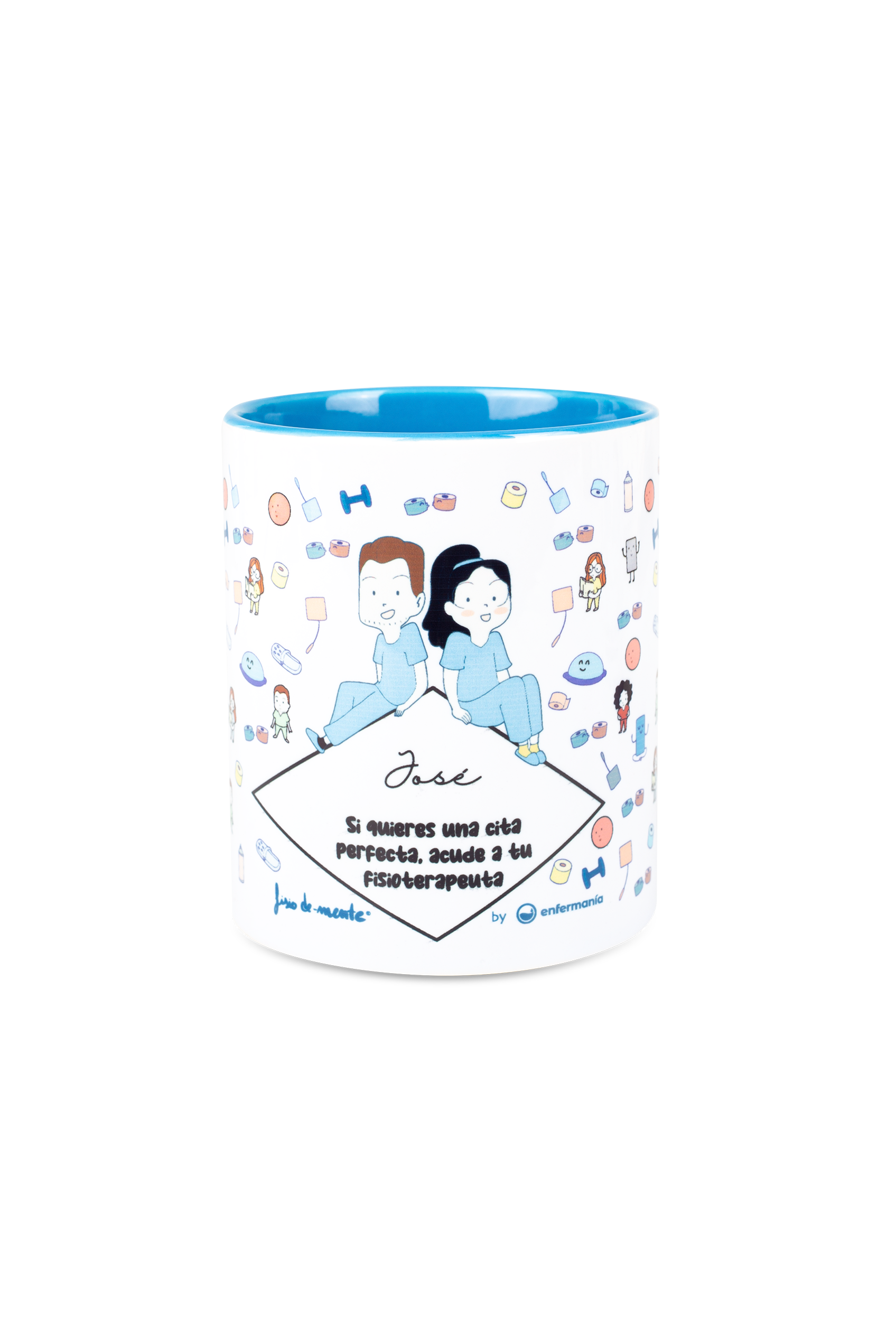 Light blue customizable ceramic mug - See your physiotherapist-zoom-1