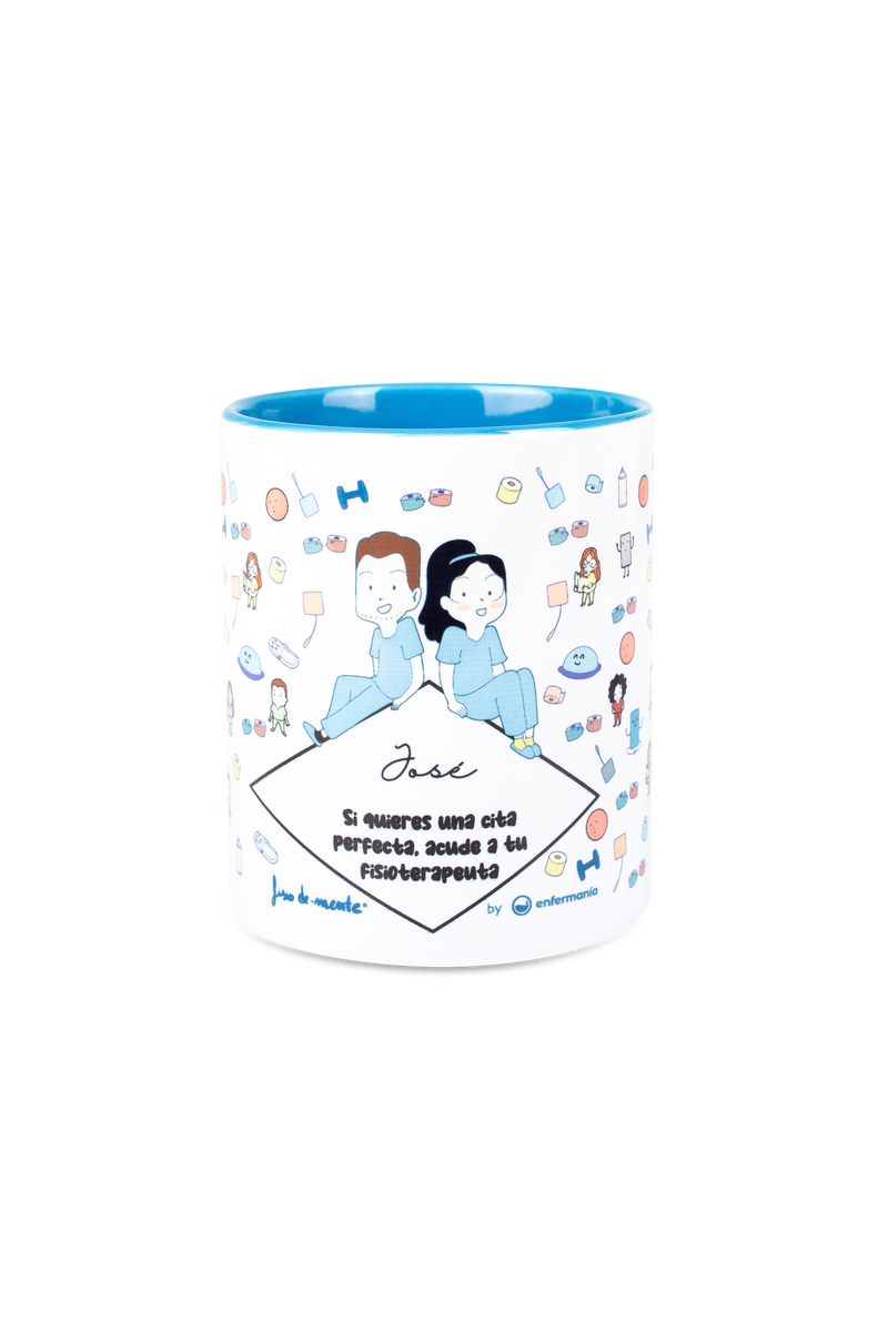Light blue customizable ceramic mug - See your physiotherapist-zoom-