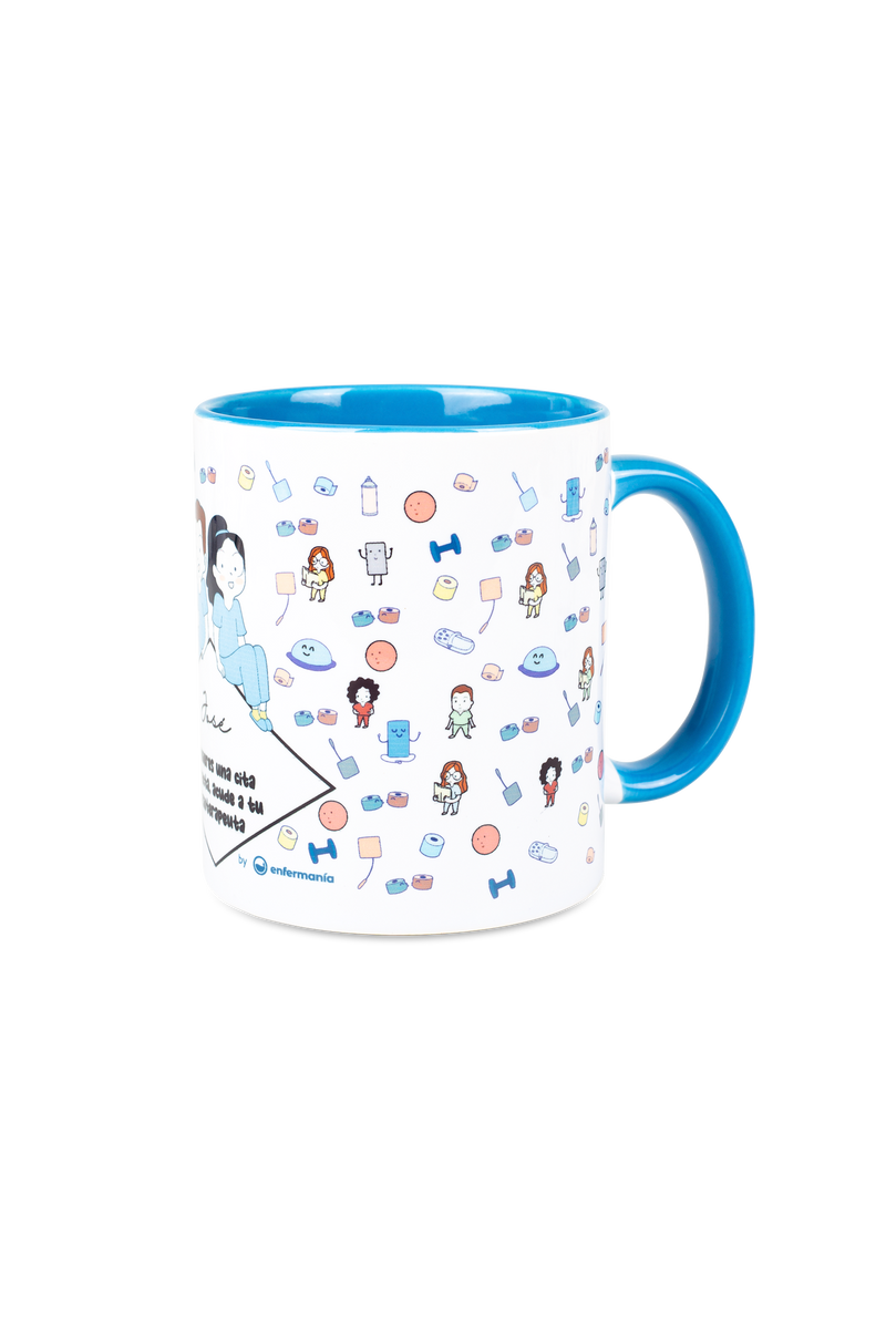 Light blue customizable ceramic mug - See your physiotherapist-zoom-