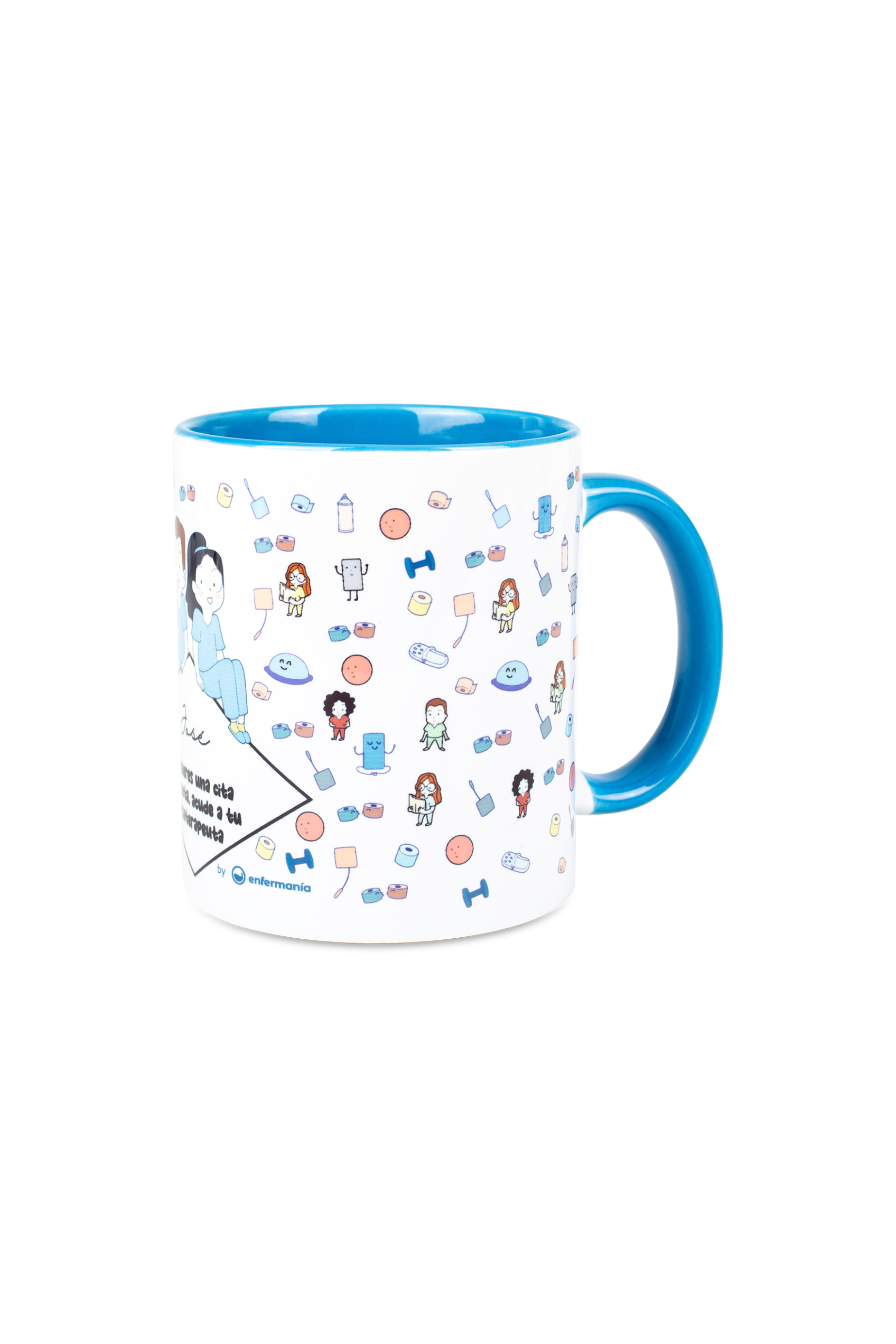 Caneca cerâmica personalizável azul claro - Vá ao seu fisioterapeuta-1