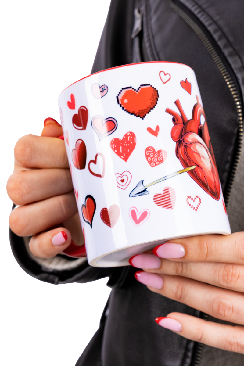 Red ceramic mug - Self-love-zoom-